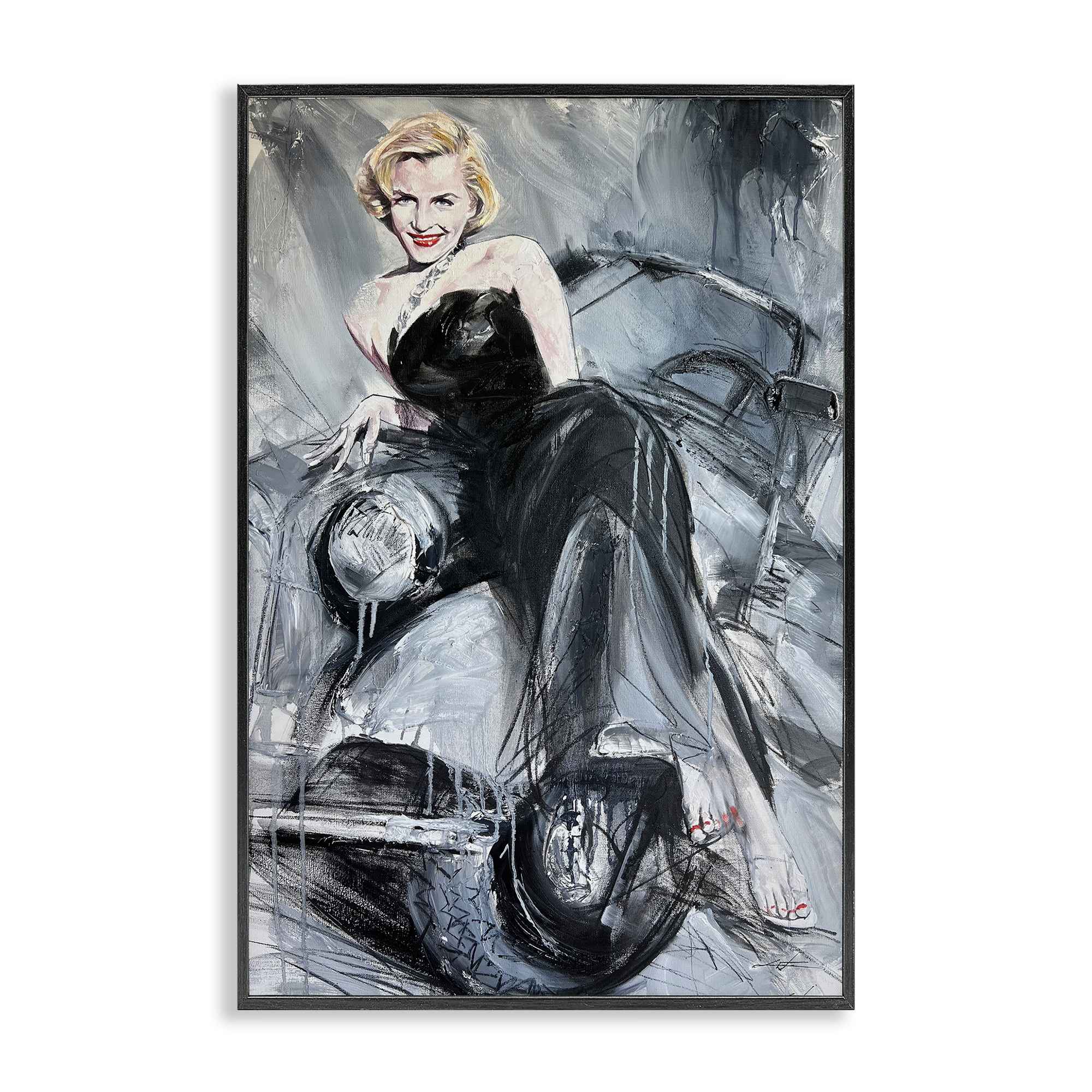 Stupell Industries BT-035-FR-16X24 Timeless Fashion Woman Black Framed Giclee Art By Lucille Lee 16 x 24