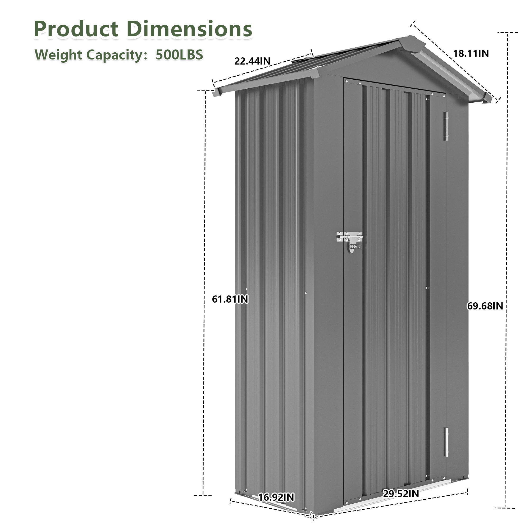 WELLFOR OUZ68749WH-NY Metal-Storage-Buildings-Sheds - View #4