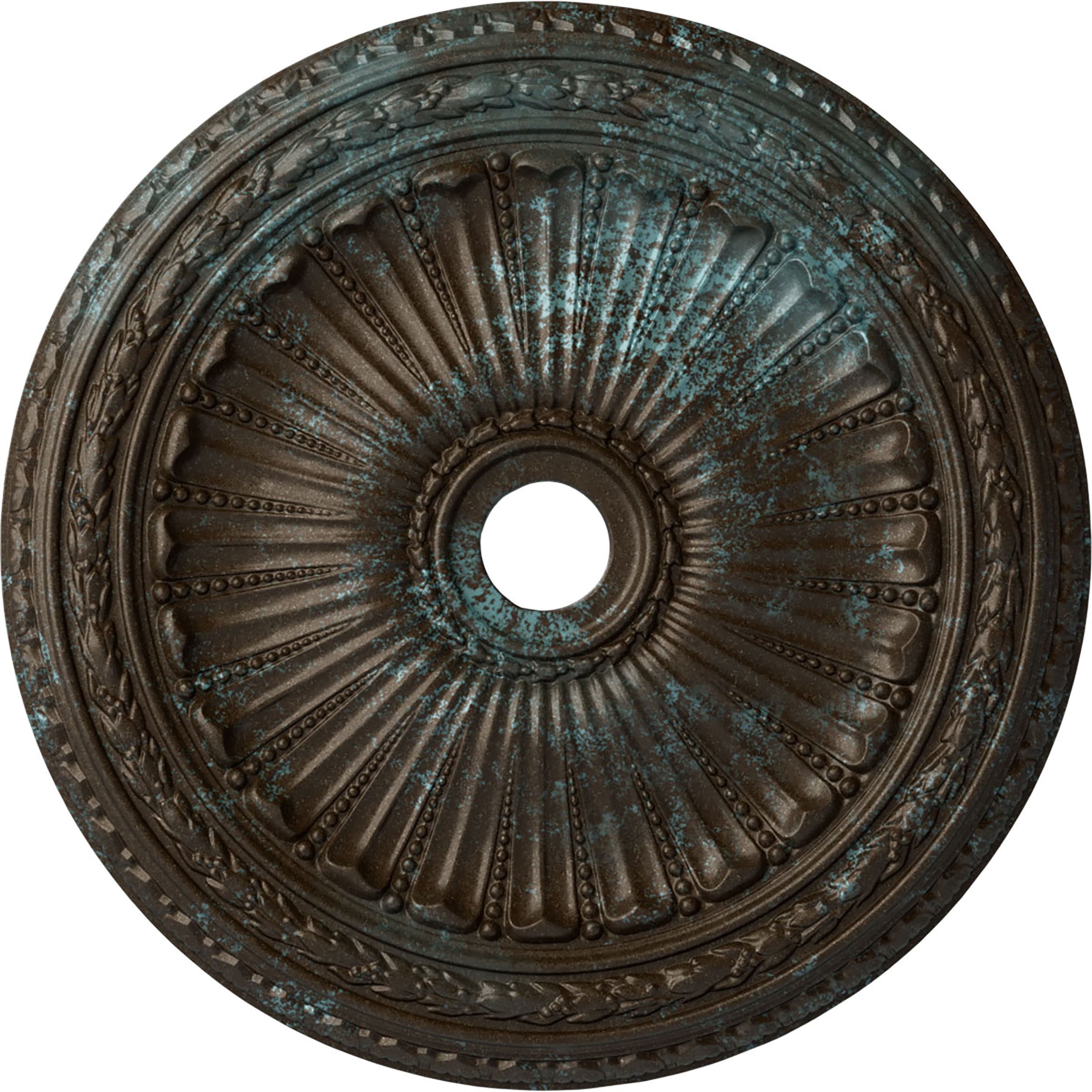Ekena Millwork CM35VIBBS Viceroy 35.125-in W x 35.125-in L Painted Bronze Blue Patina Polyurethane Whole Ceiling Medallion