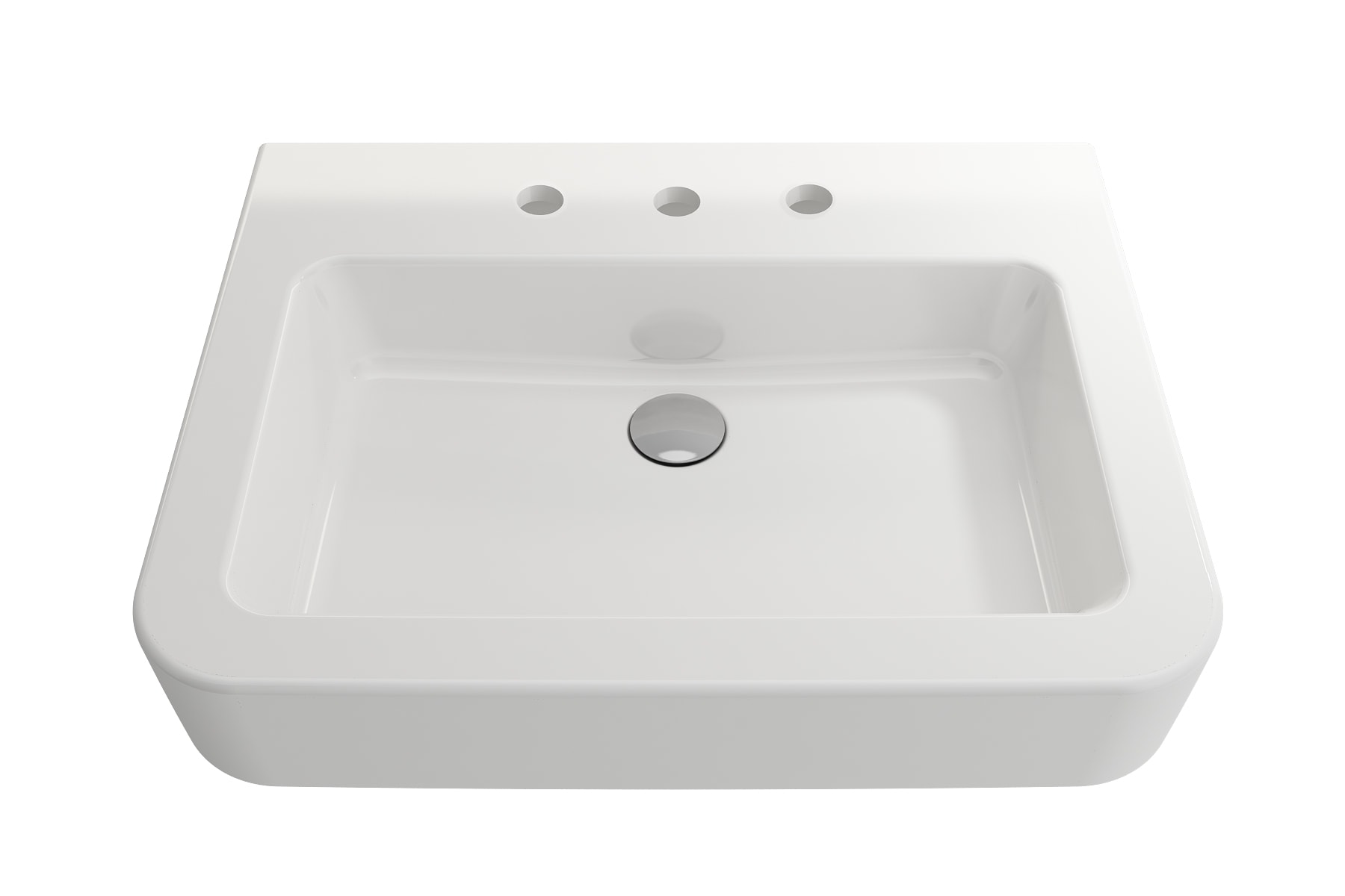 BOCCHI 1123-001-0127 Fire clay Wall-mount Rectangular Modern White Bathroom Sink ( 25.5-Inches x 19.75-Inches )