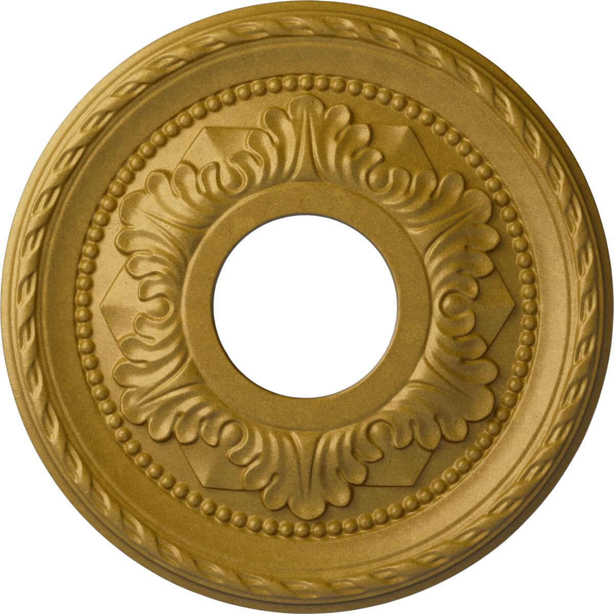 Ekena Millwork CM12PMPGS Palmetto 12.125-in W x 12.125-in L Painted Pharaohs Gold Polyurethane Whole Ceiling Medallion