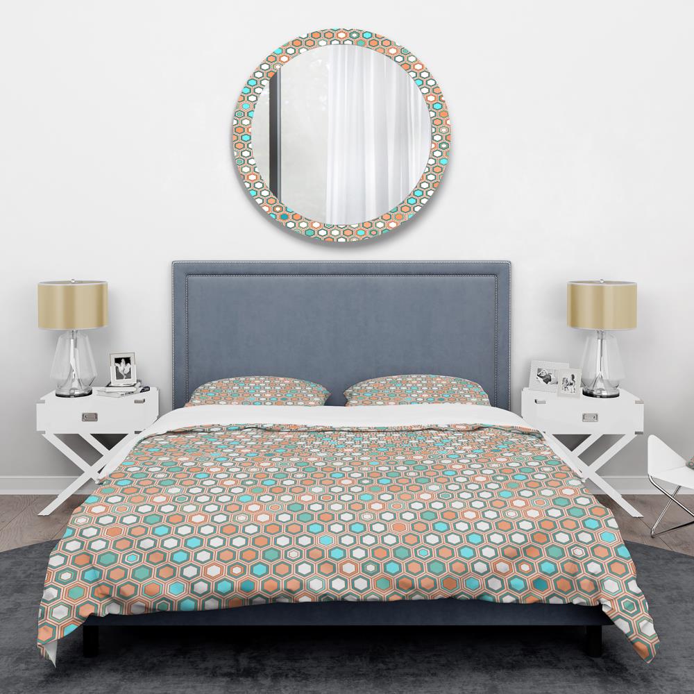 Designart BED24368-K 3 -Piece Multi-Color King Duvet cover Set