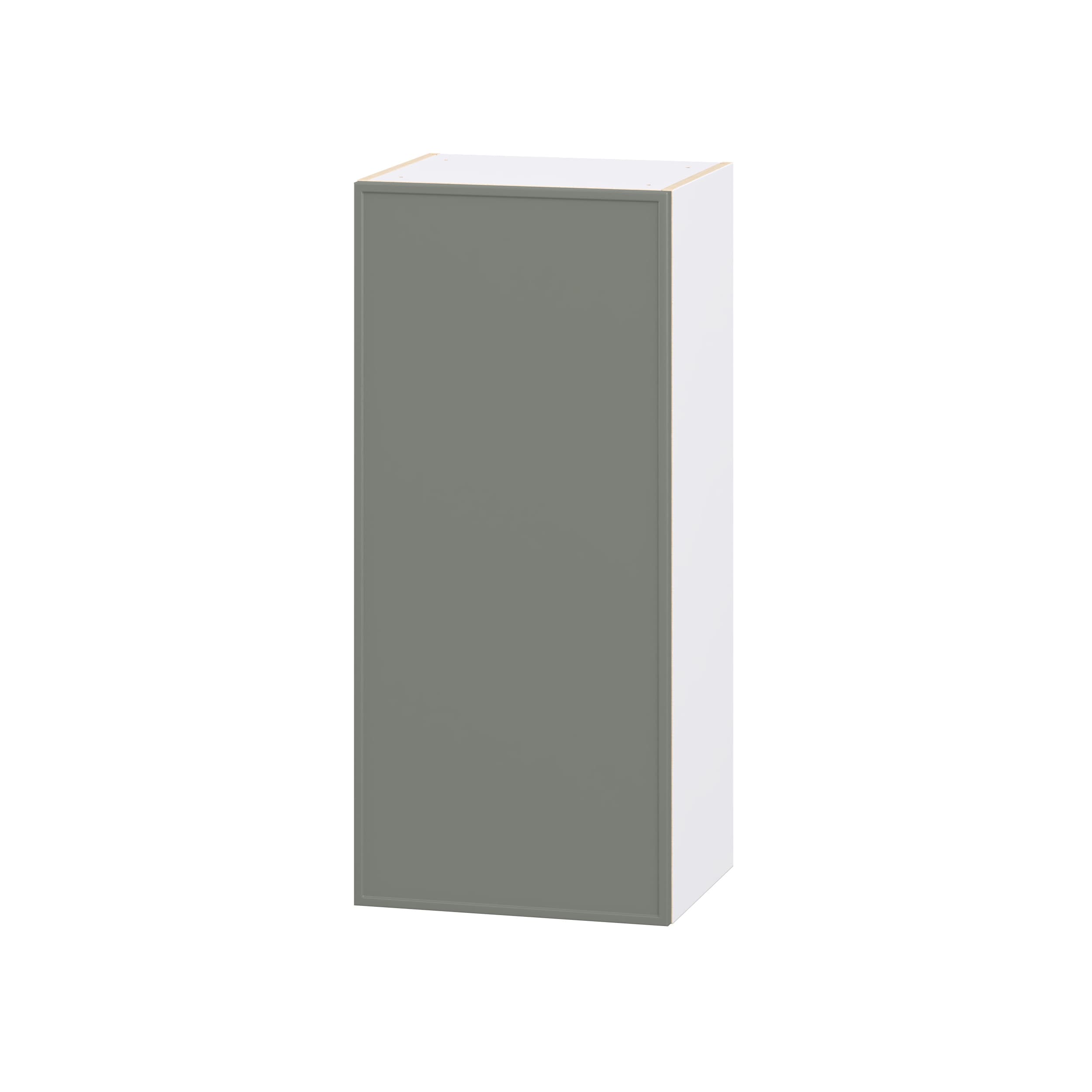 Hugo&Borg Concord 18-in W x 40-in H x 14.91-in D Moss Green Painted Wall Fully Assembled Cabinet Flat Panel Slim shaker