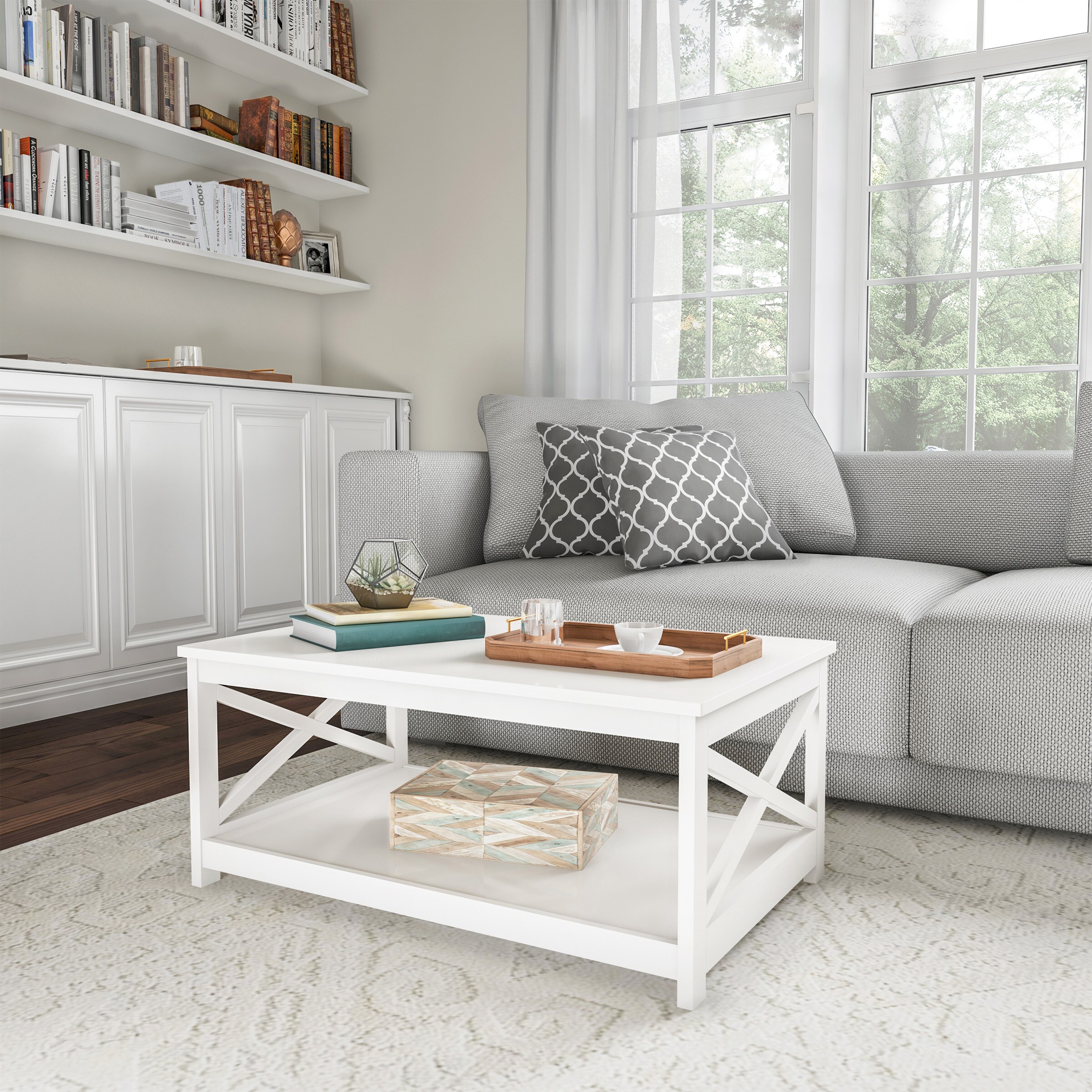 Off white end online tables with storage
