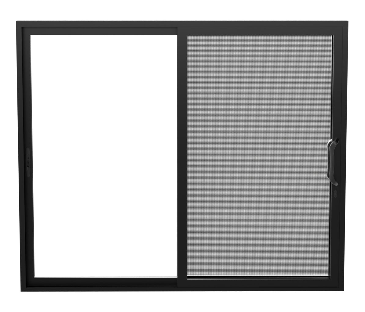 Eris BS-9680 Sliding 96-in x 80-in x 5-5/8-in Jamb Tempered Clear glass , Black Aluminum Right-hand Sliding Patio Door