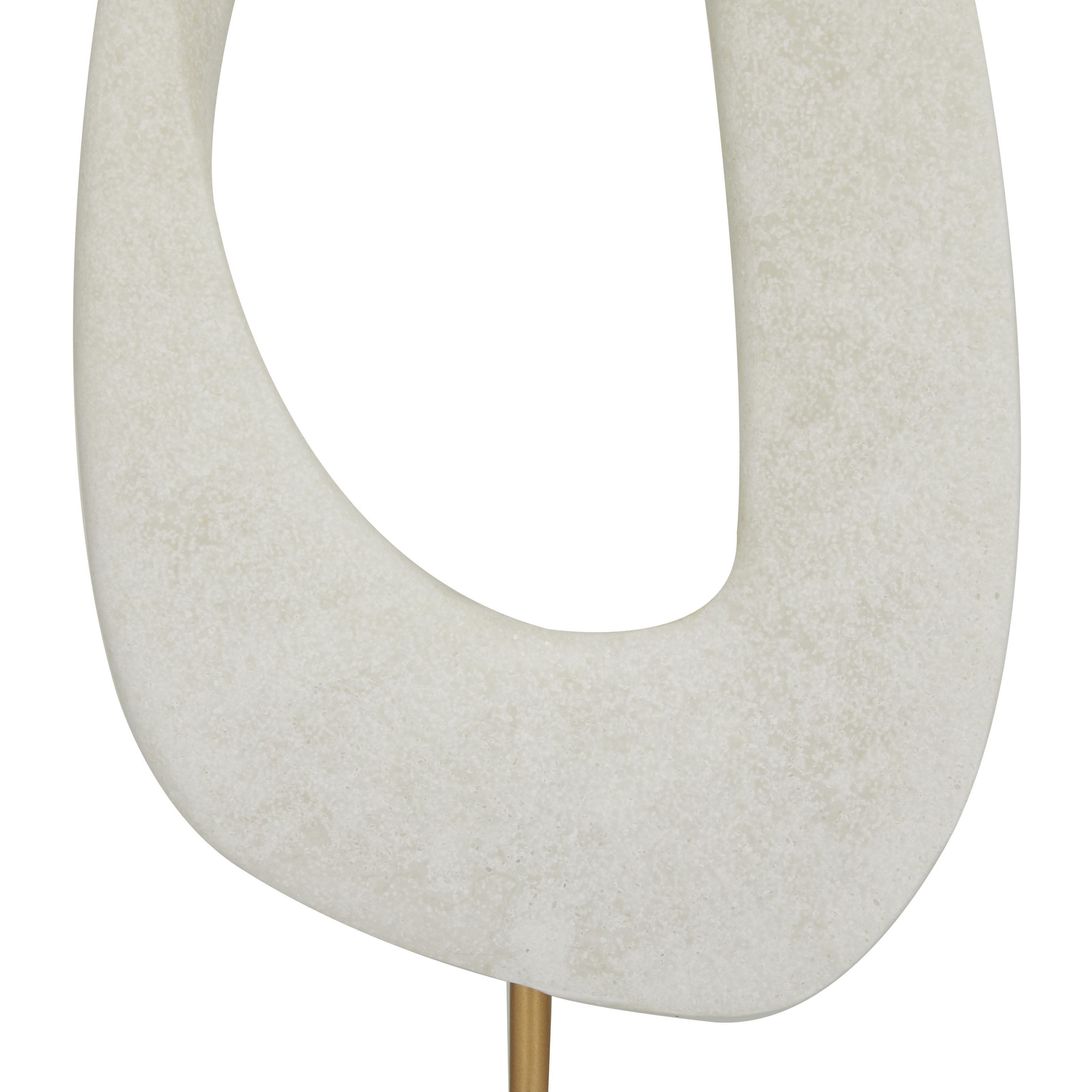 20" White Porcelain Abstract Sculpture with Marble Base