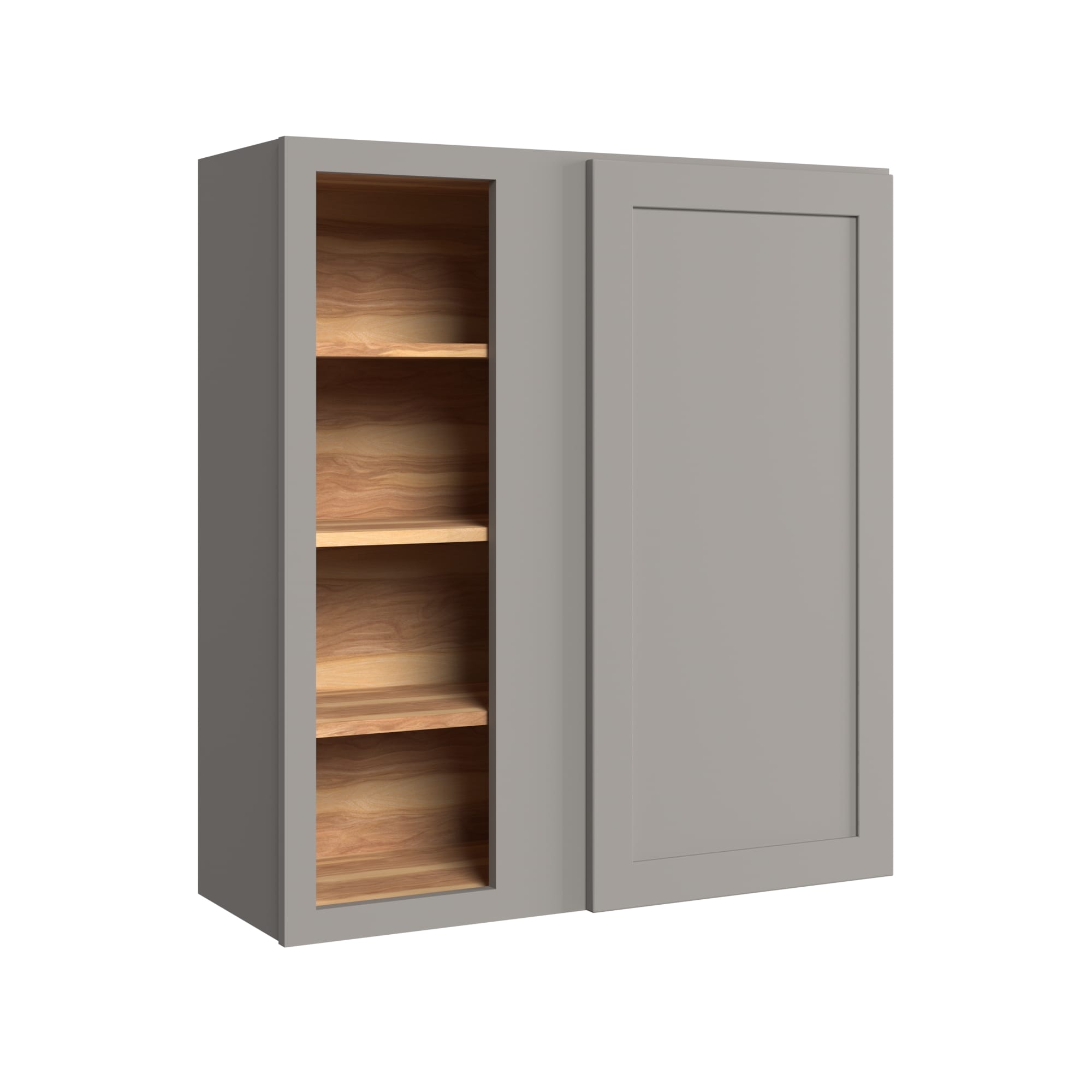 KraftMaid Momentum WBC3636LG81 Deveron 36-in W x 36-in H x 12-in D Pebble Grey Blind Blind Corner wall Fully assembled Plywood Cabinet (Recessed Panel Shaker)