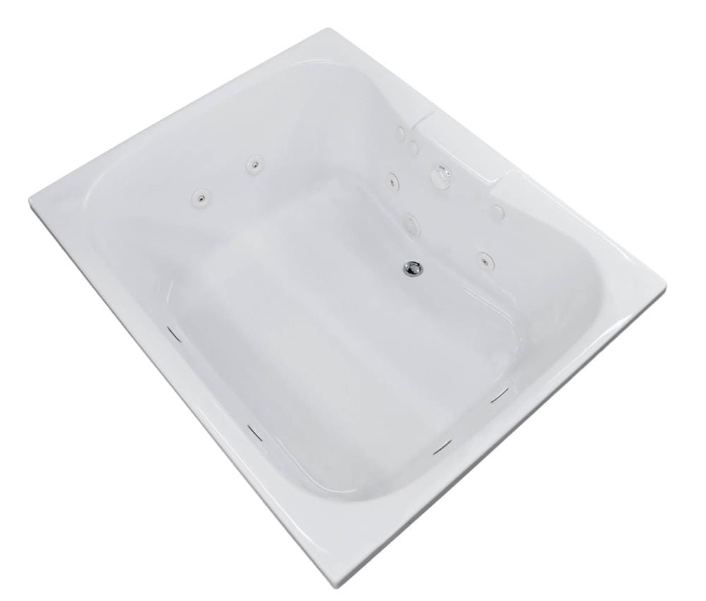 Center Drain Drop In Whirlpool Tub, 58 Inch Drop In Bathtub