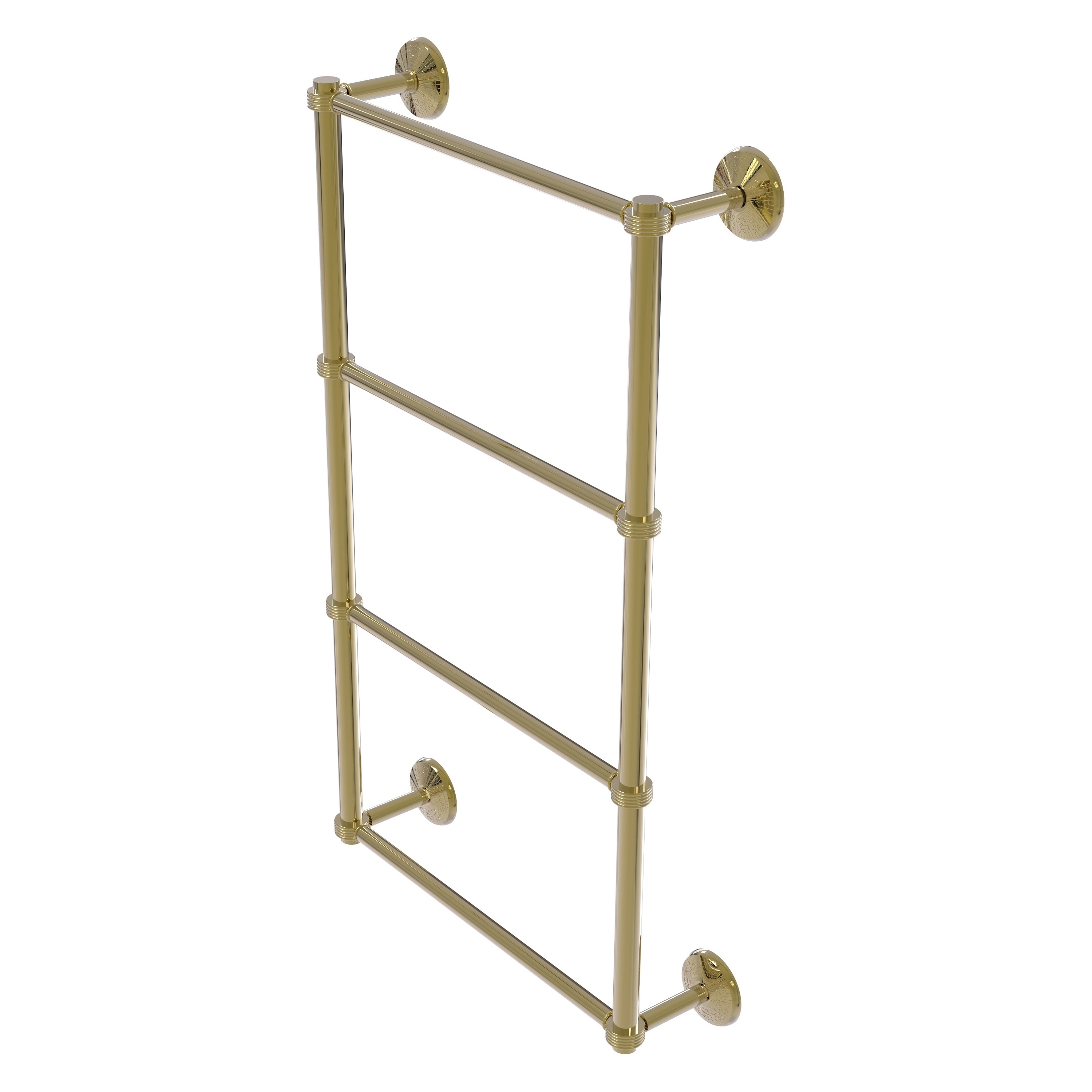Allied Brass MC-28G-30-UNL Monte Carlo 30-in double Unlacquered Brass Wall mount 4-tier Towel Bar