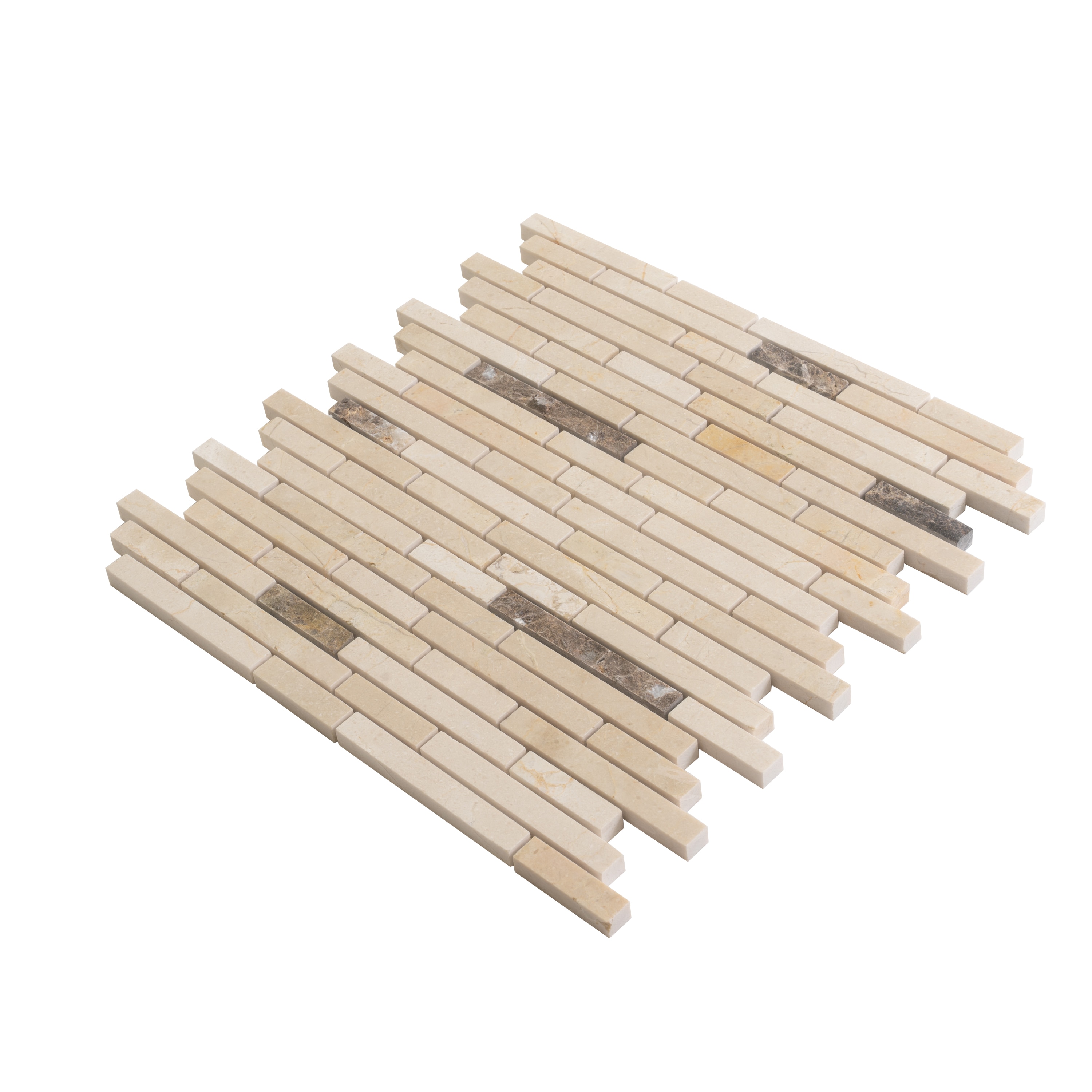 Beige Linear Polished Marble Mosaic Tile 12" x 11.6"