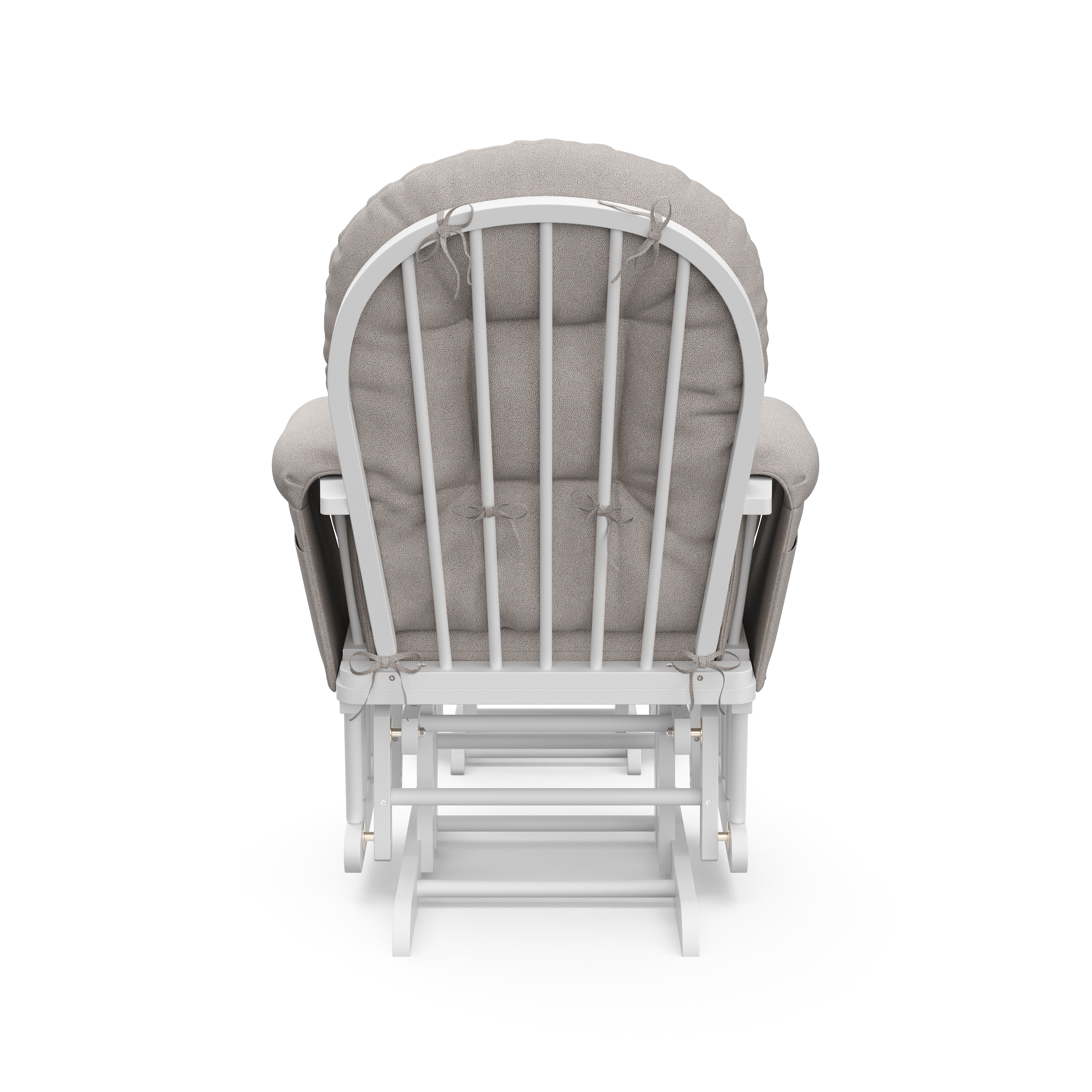 White and Taupe Swirl Glider with Ottoman Set