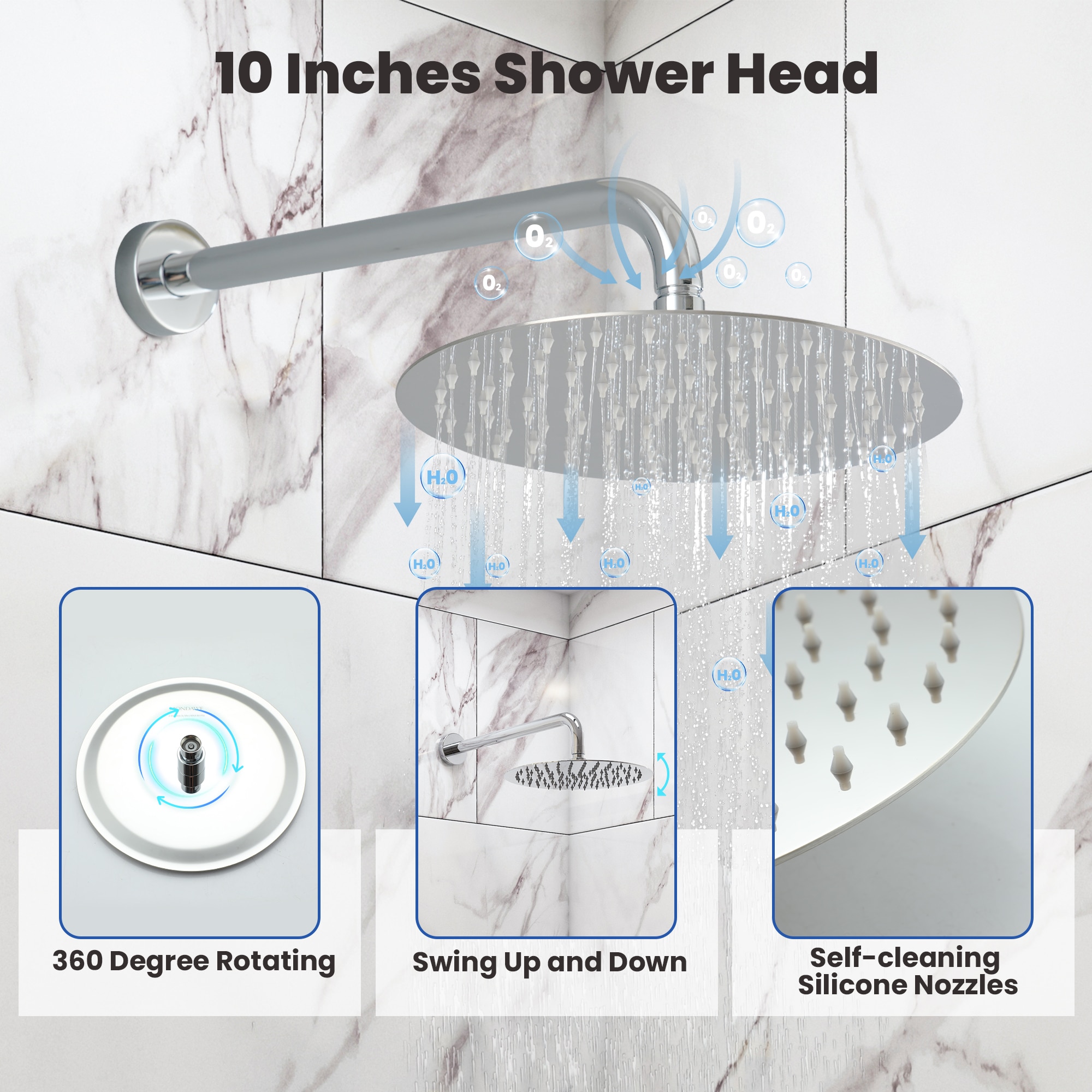Mondawe AM-S133A3C-10CH Showerhead-Bar-Panels - View #8