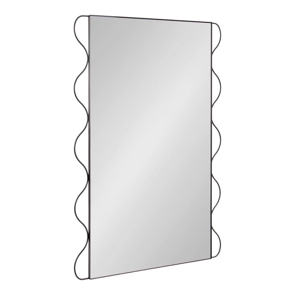Kate and Laurel - Wriggle 23.62-in W x 35.43-in H Rectangle Black Framed Wall Mirror