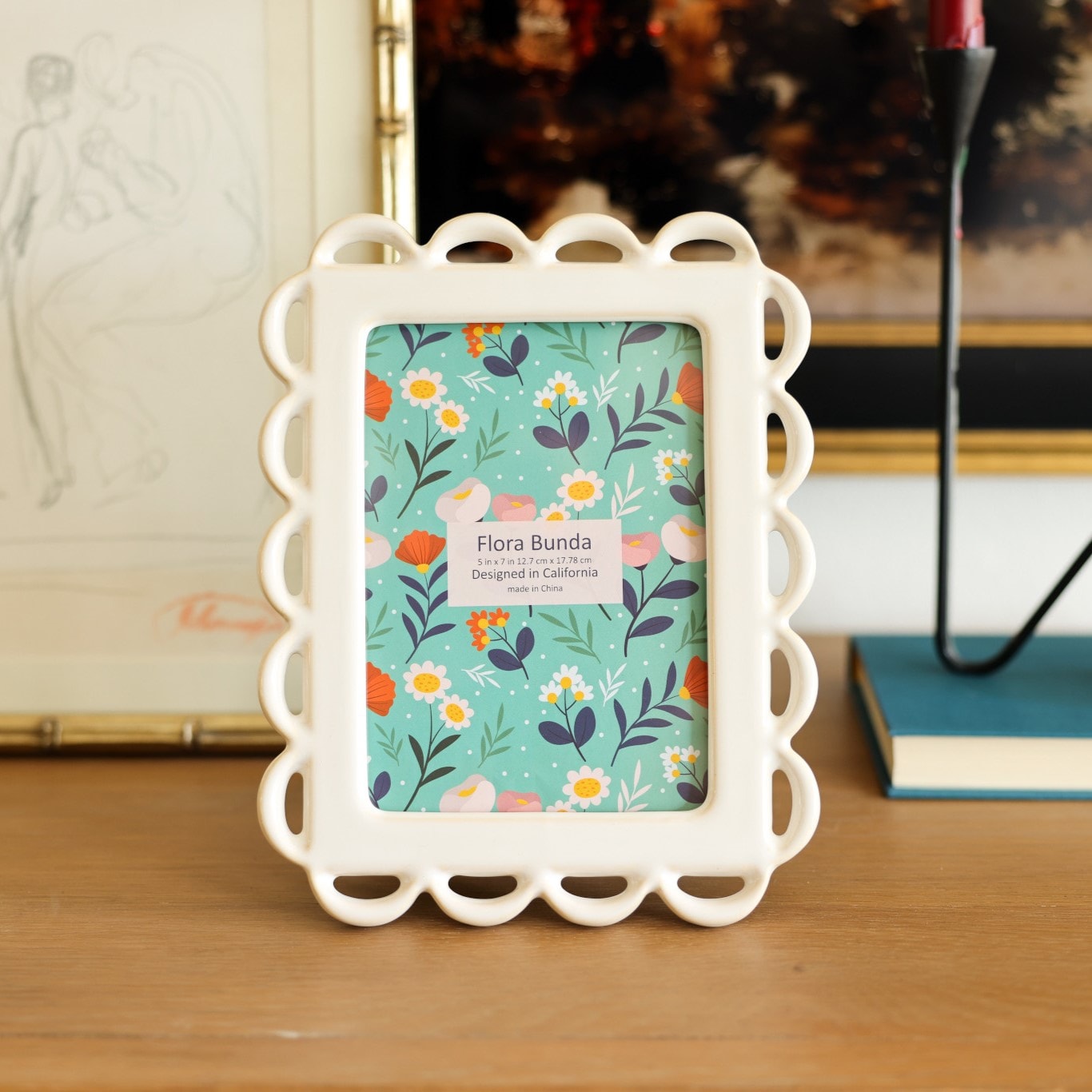 FM213M-IVORY Ivory Ceramic ( 5-in x 7-in ) Picture frame
