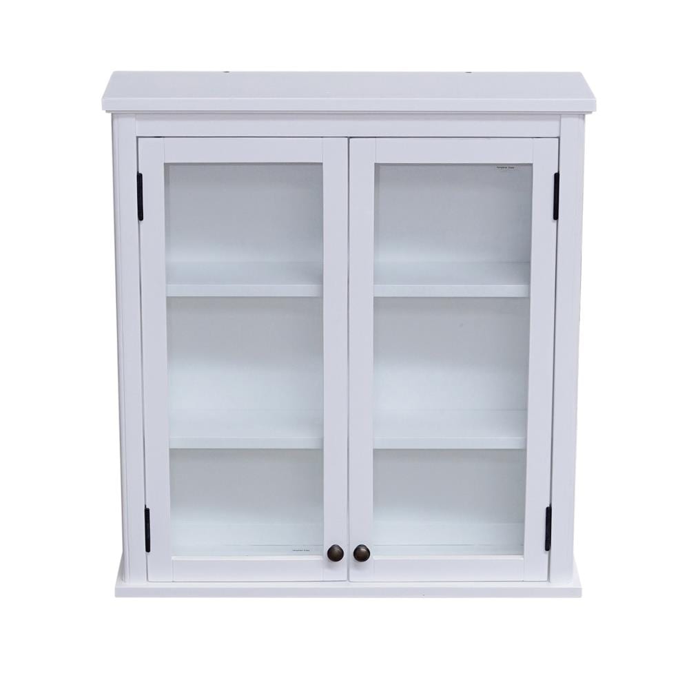 Alaterre Furniture Dorset 27-in x 29-in x 9-in White Wood Wall-mount Linen Cabinet