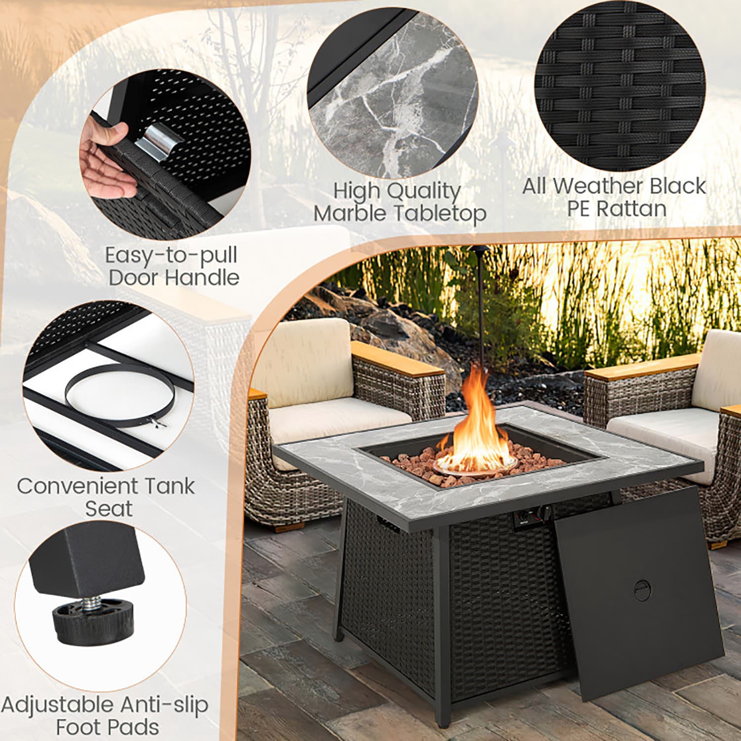 GZMR GZ-NH-62836 Outdoor-Gas-Firepits - View #5