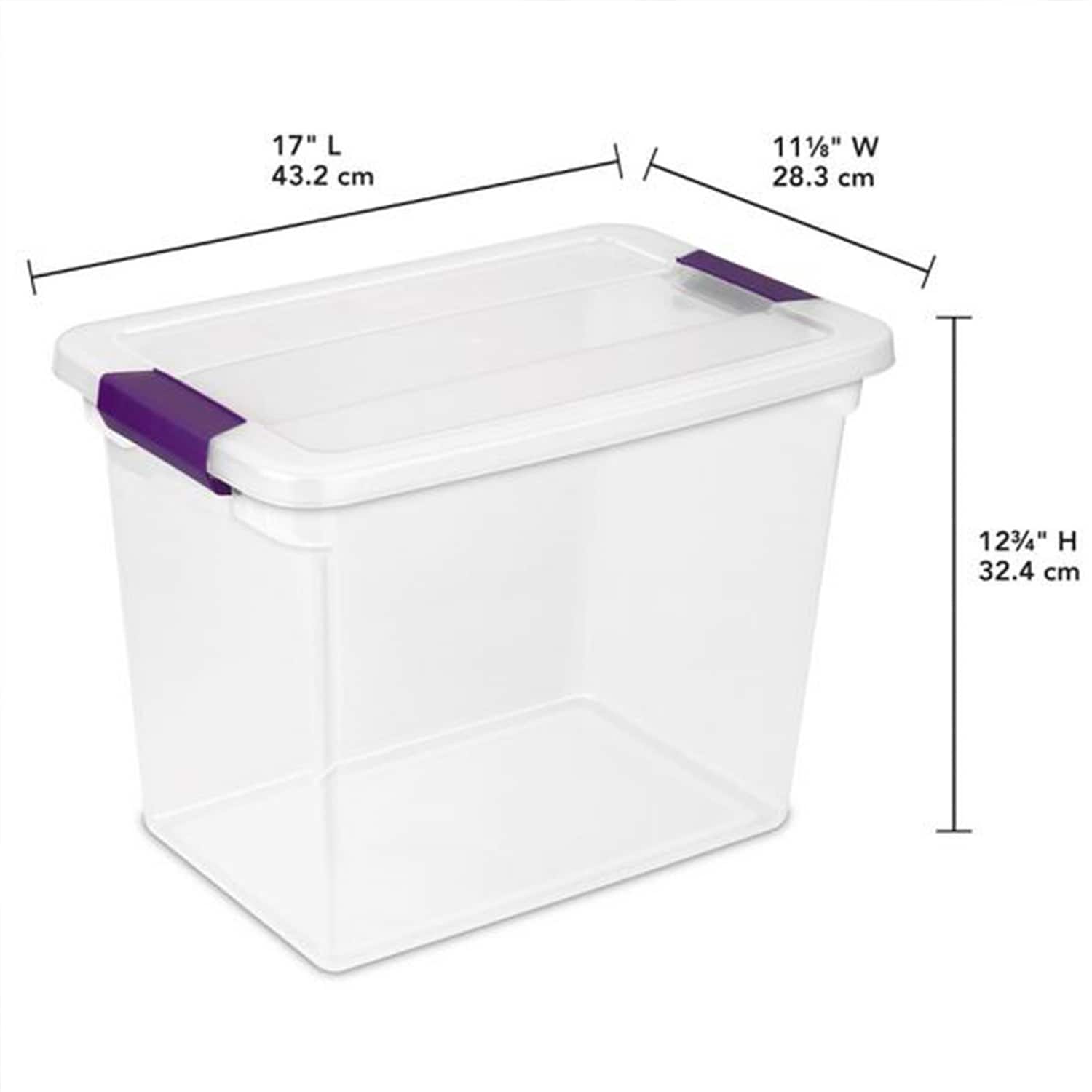 Sterilite 90 Qt Storage Box, Stackable Bin with Lid, Plastic Container to  Organize Clothes, Blankets, Towels in Closet, Clear with White Lid, 8-Pack