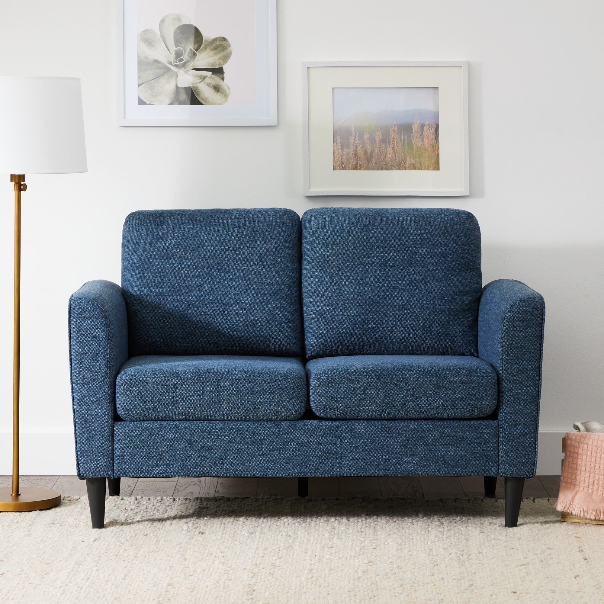 Brookside BS0009LVS00NV Clara 51.97-in Modern Navy 2 -seater Loveseat