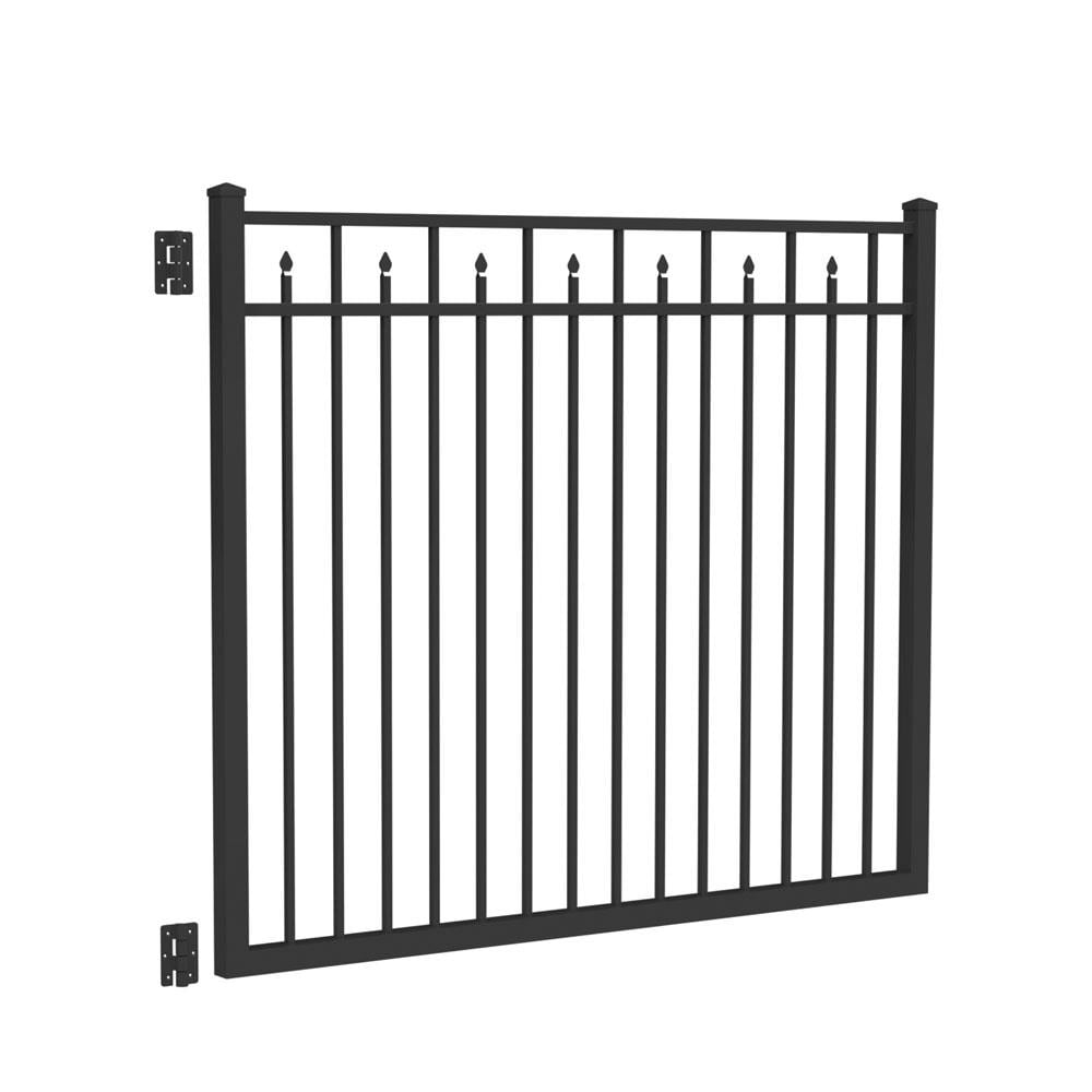 Freedom 73015248 Concord 5-ft H x 6-ft W Black Aluminum Decorative Walk-thru Spaced picket Fence gate