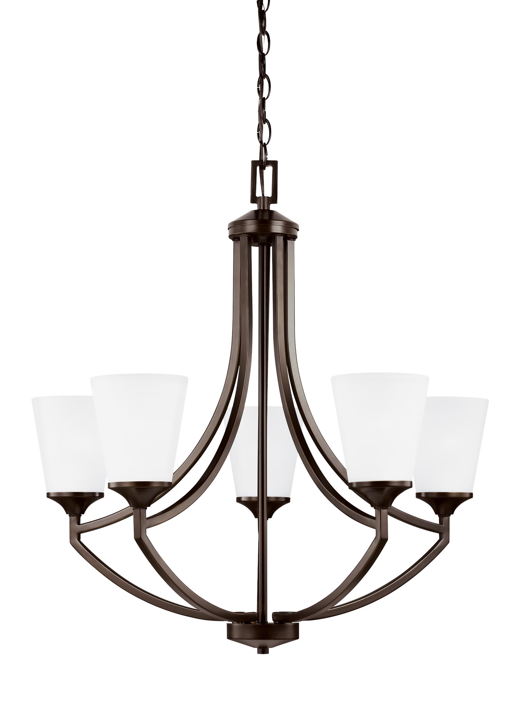 Generation Lighting 3124505EN3-710 Hanford 5 -Light Bronze Transitional For Use in Dining Rooms, Foyers, Kitchens, Chandelier