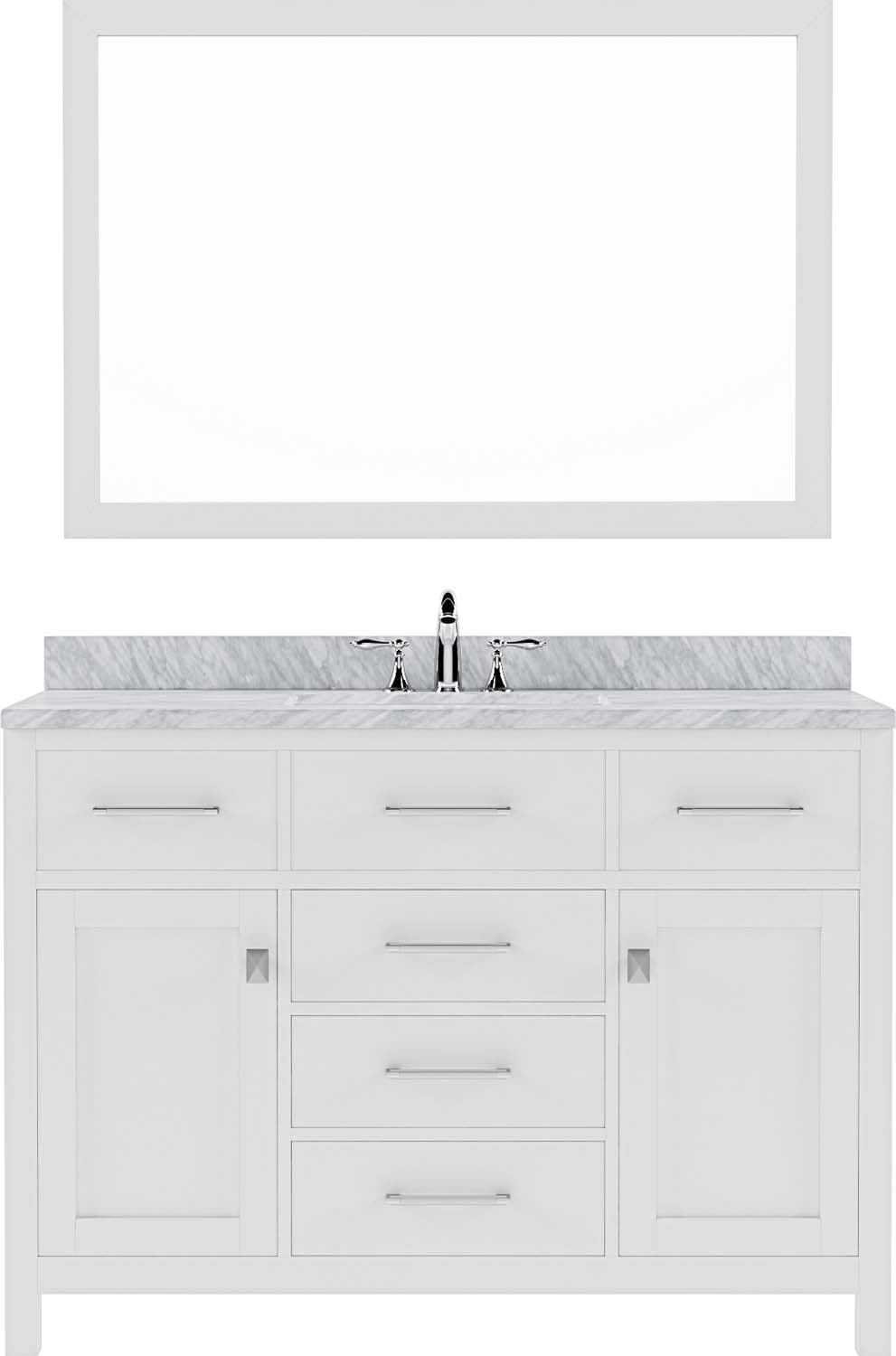 Virtu USA Caroline 48-in White Undermount Single Sink Bathroom Vanity ...