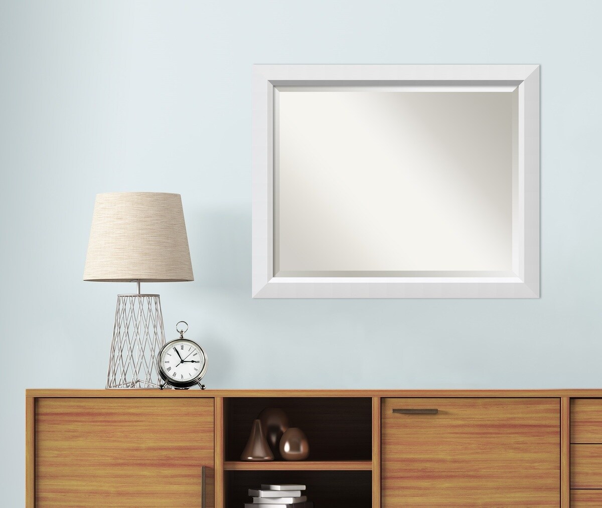 Amanti Art Blanco White 32-in W x 26-in H Satin White Framed Wall