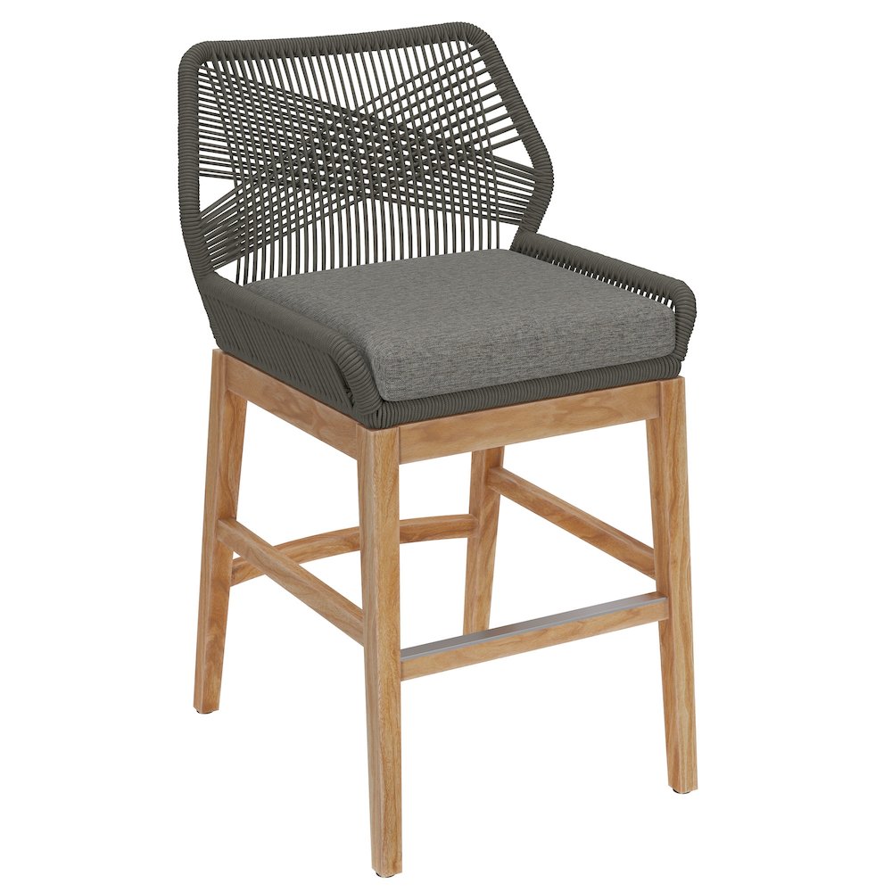 Modway BG3811054 Wellspring Outdoor Patio Teak and Rope Counter Stool