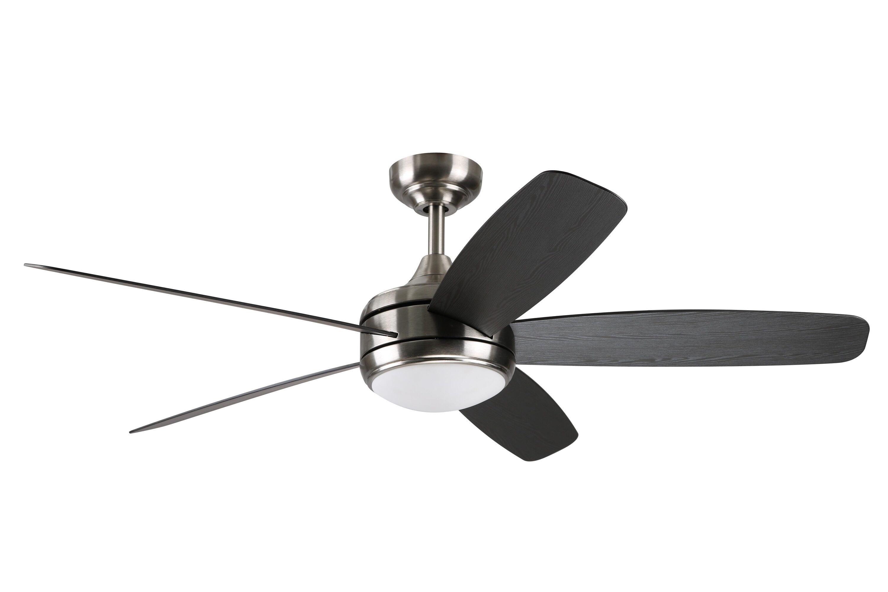 Monarch 52-in Stainless Steel LED Indoor/Outdoor Ceiling Fan with Light Remote (5-Blade) | - Harbor Breeze MOH52BNK5LRS