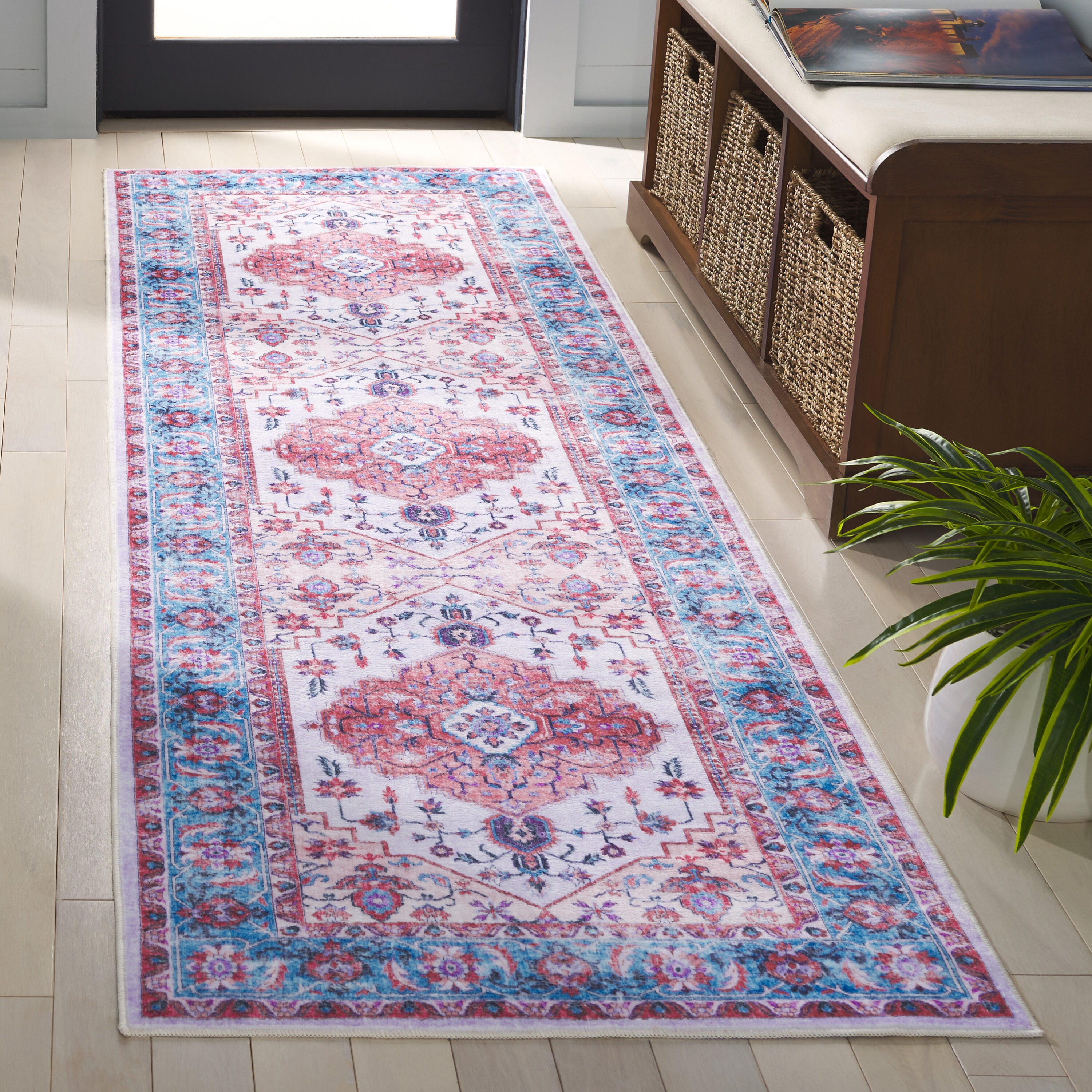 Arizona 314A Ivory/Light Blue 2ft-6in x 8ft Traditional Rug