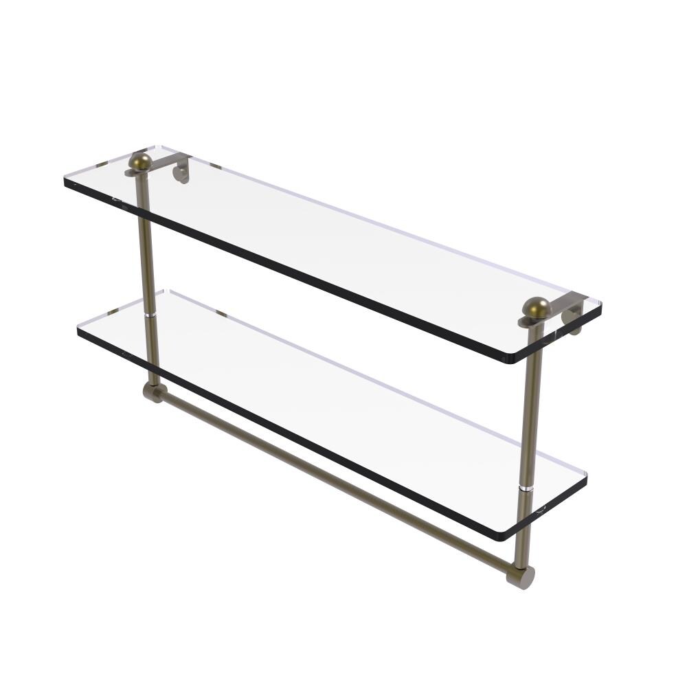 Allied Brass RC-2/22TB-ABR Antique Brass 2 -Tier Wall mount Bathroom Shelf ( 22-in x 12-in x 5-in )