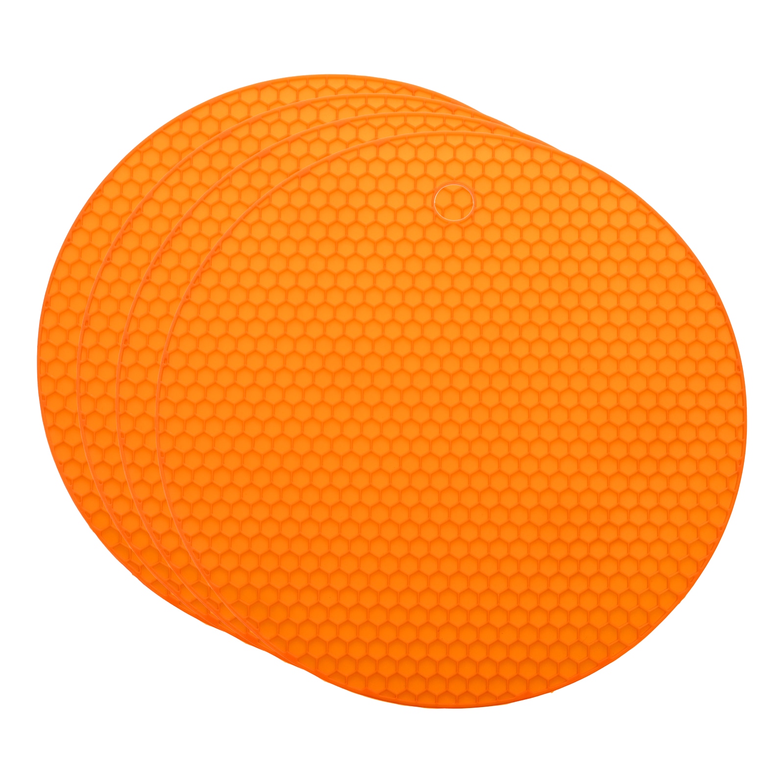 Unique Bargains 4pcs Silicone Jar Opener Pads 17.5cm/7inch Texture Can Opener Multipurpose Round Bottle Lid Opener Non-Slip Coasters for Weak Hands Seniors Children Orange #S26042400UX3443