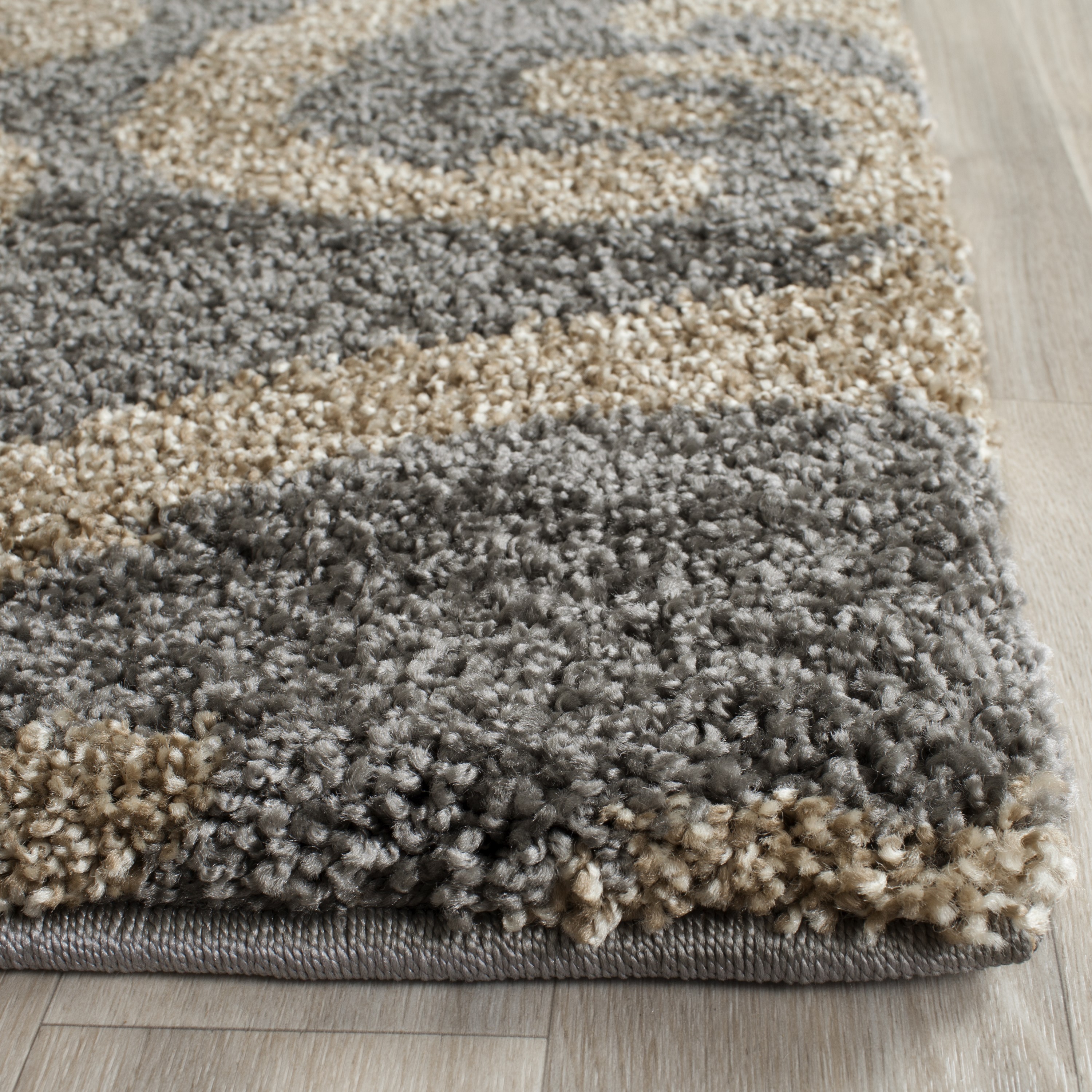 Gray and Beige 8' x 10' Shag Area Rug