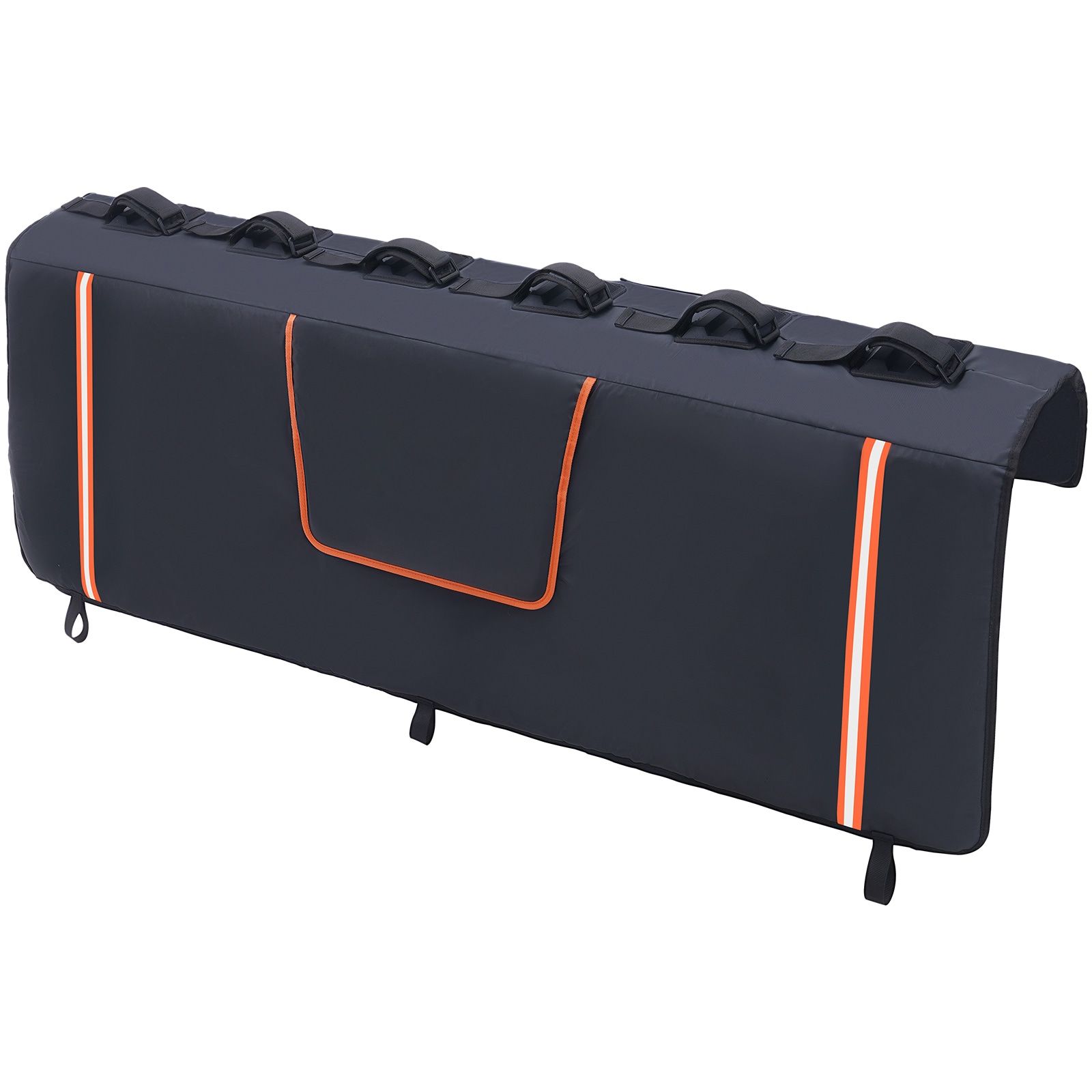 VEVOR SCJQKWMD62IN01855V0 Tailgate Bike Pad  62in Truck Tailgate Pad Carry 6 Mountain Bikes  Upgraded Grooves Tailgate Protection Pad with Reflective Strips and Tool Pockets  with Camera Opening for Most Pickup Trucks
