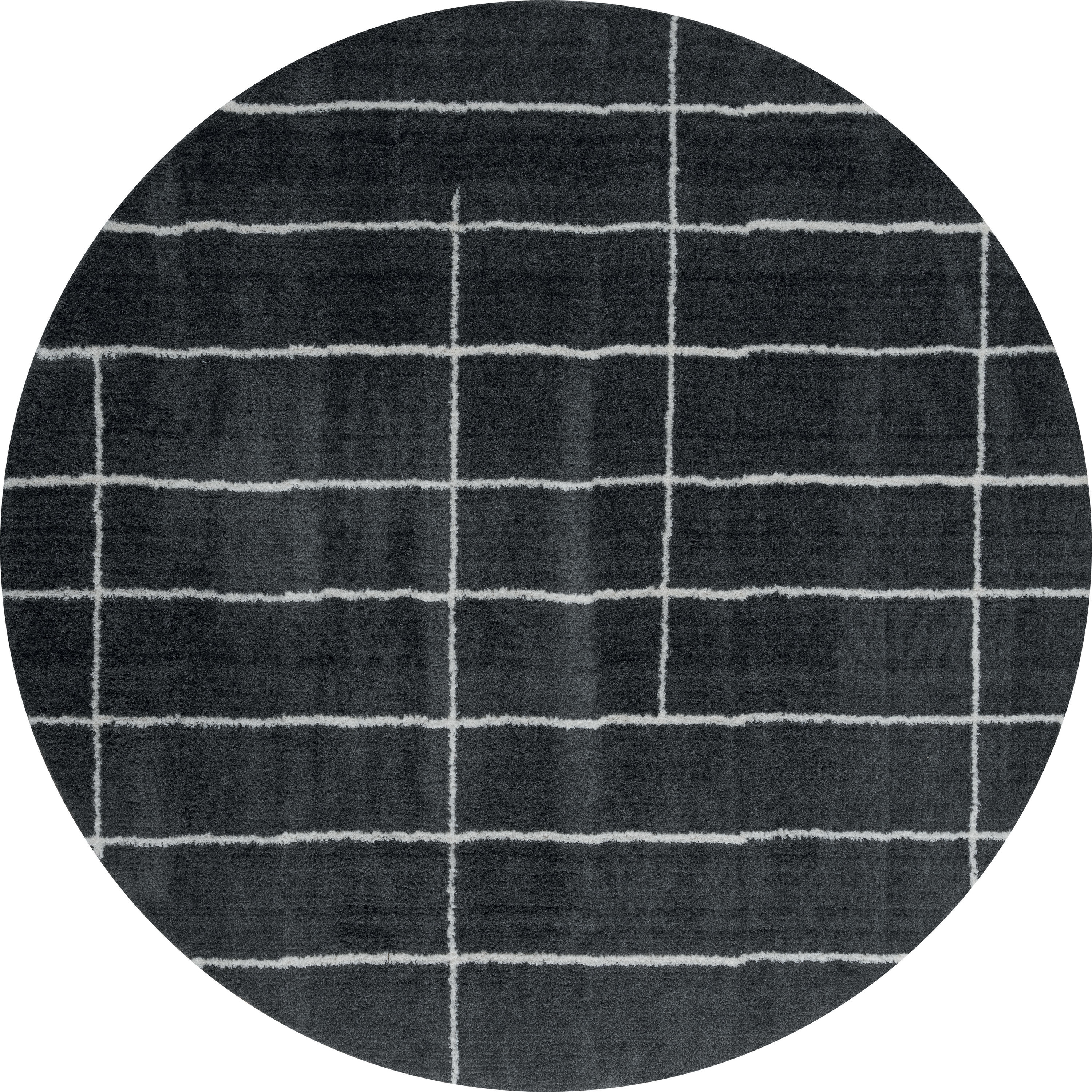United Weavers Of America 1840 20777 88R Tranquility 8 x 8 (ft) Polyester Smoke Round Indoor Geometric Mid-Century Modern Area rug