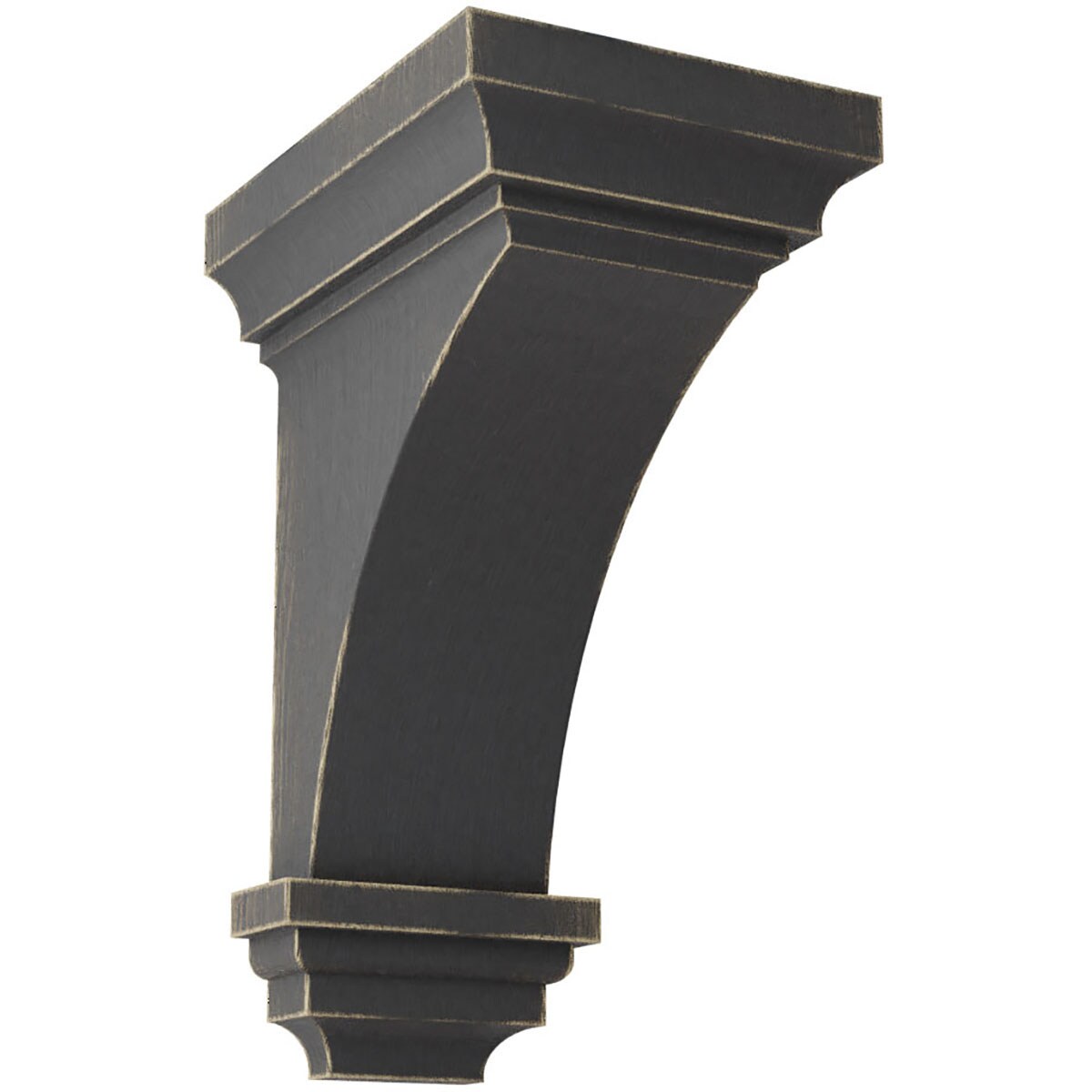 Ekena Millwork CORWD05X05X10JEBL 5-in x 5.75-in x 10-in Vintage Decor Finished Rubberwood Black Wood Paintable/Stainable Corbel