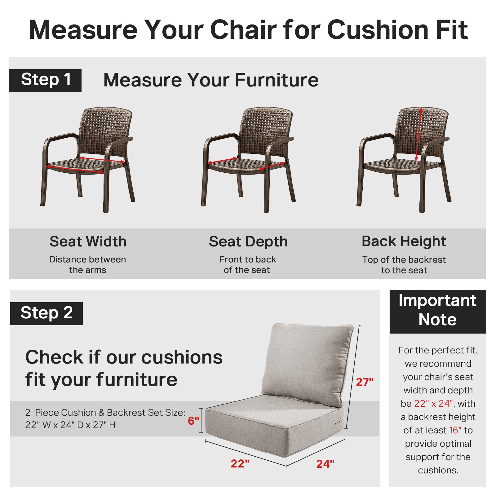 Rilyson FSZBD022-2 Patio-Furniture-Cushions - View #6