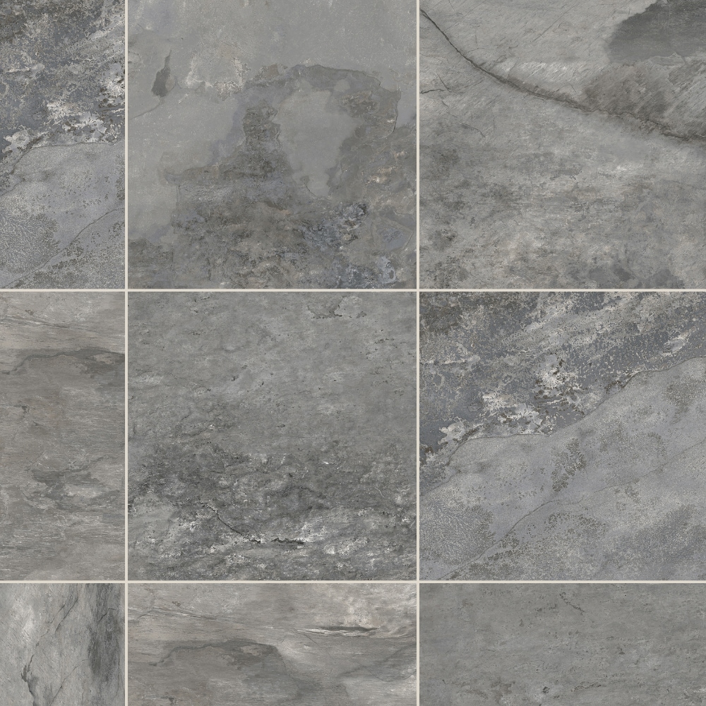 The Tile Life TWELL0606GY Wells Stone Gray 6-in x 6-in Matte Porcelain Stone Look Floor and Wall Tile (5.33-sq. ft/ Carton)