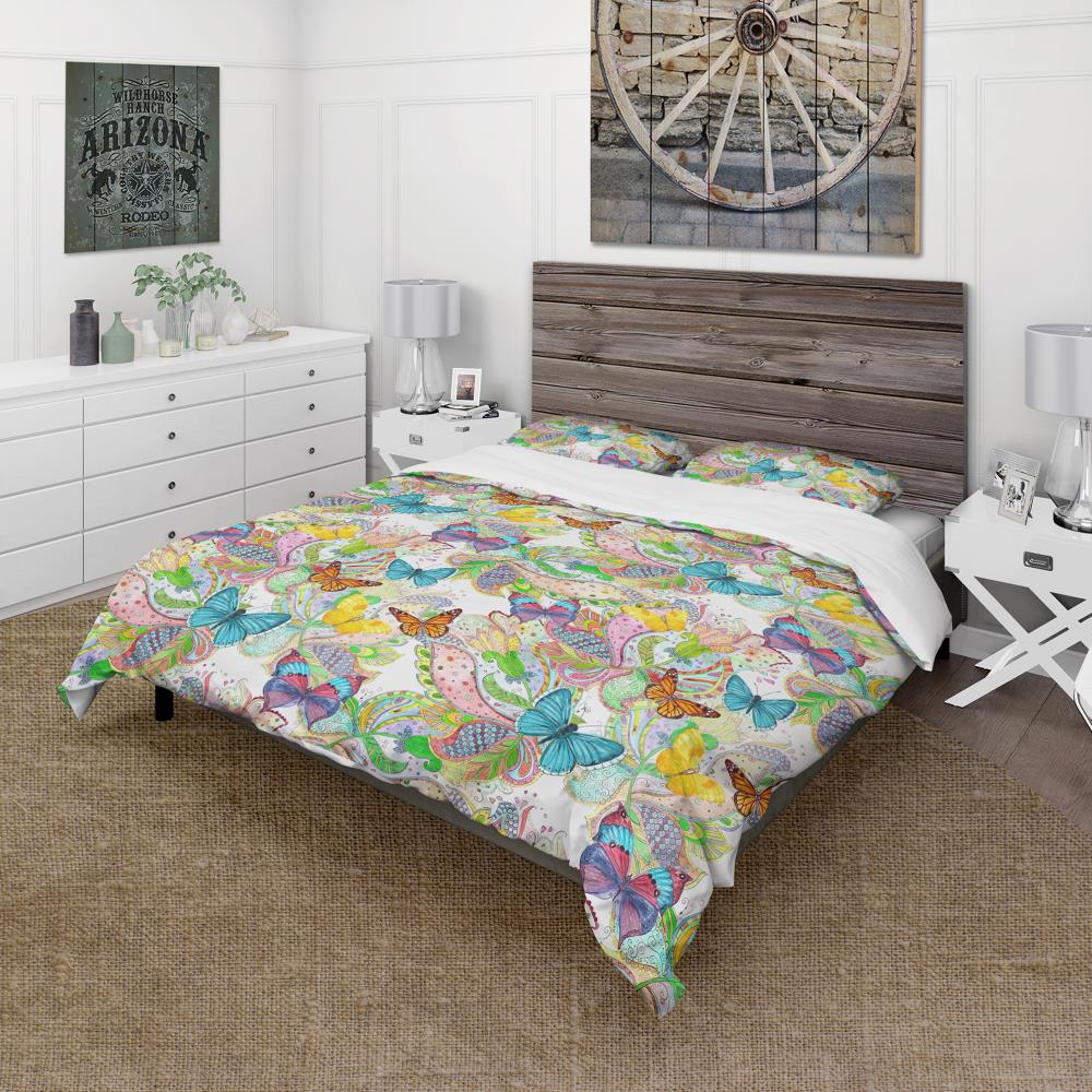 Designart BED19365-K 3 -Piece Blue King Duvet cover Set