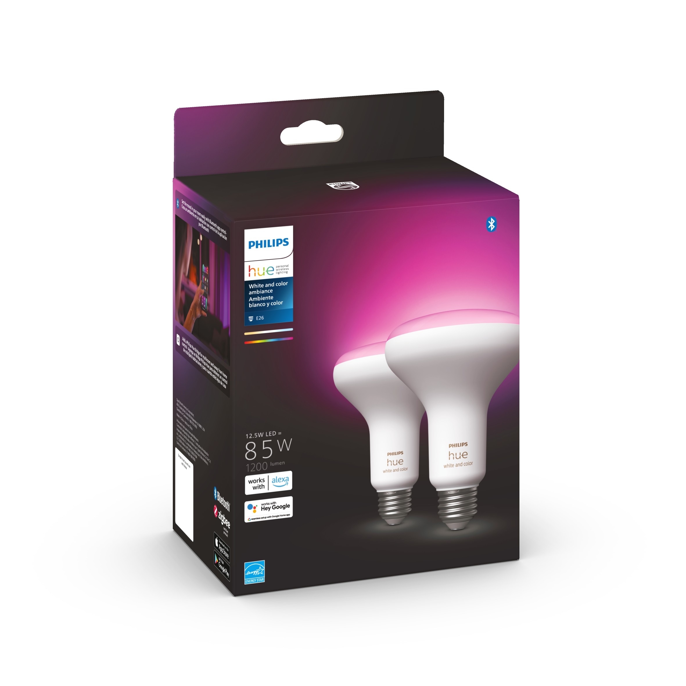 Philips Hue BR30 Color-changing E26 Dimmable Smart LED Light Bulb