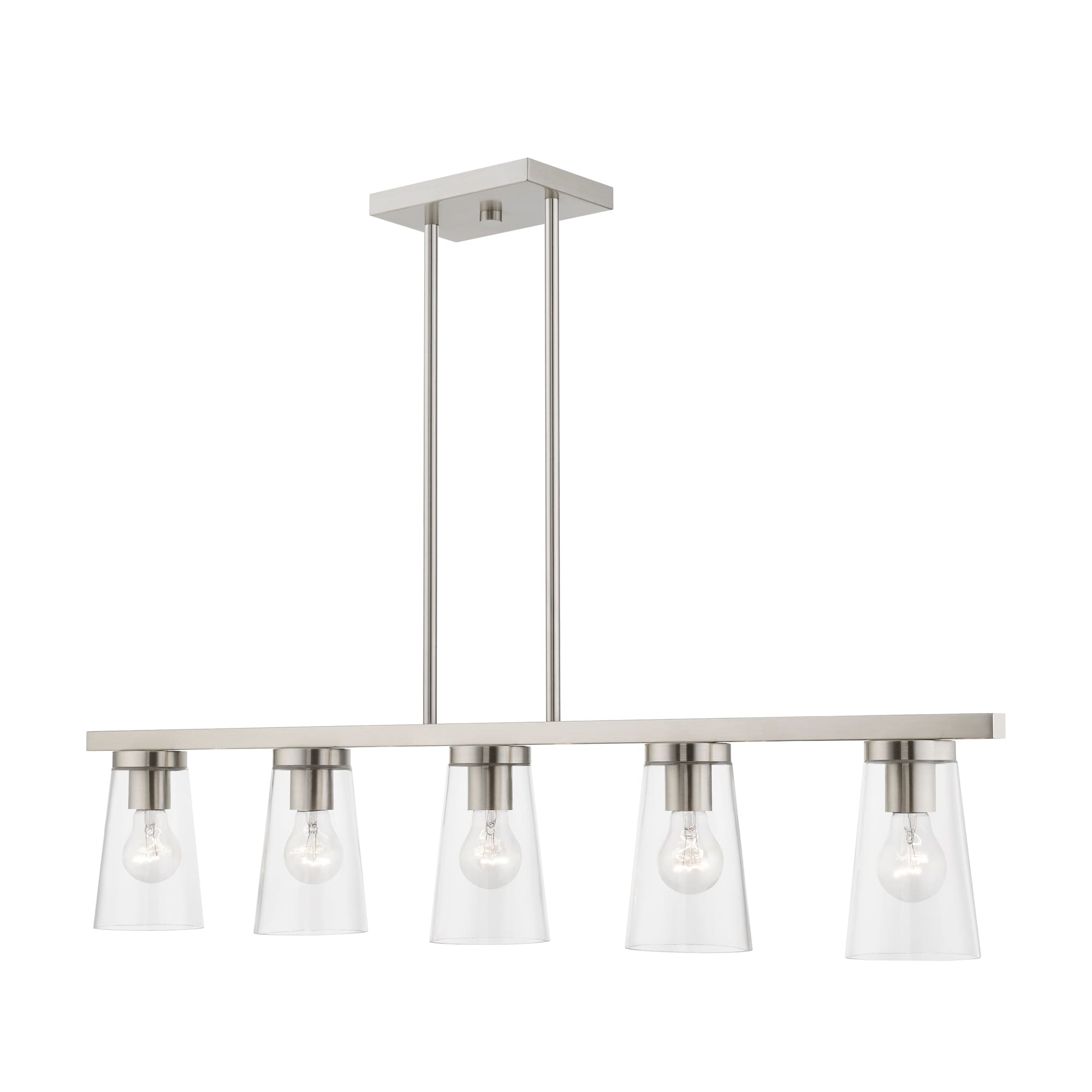 Brushed Nickel 5-Light Chandelier with Clear Glass Shades