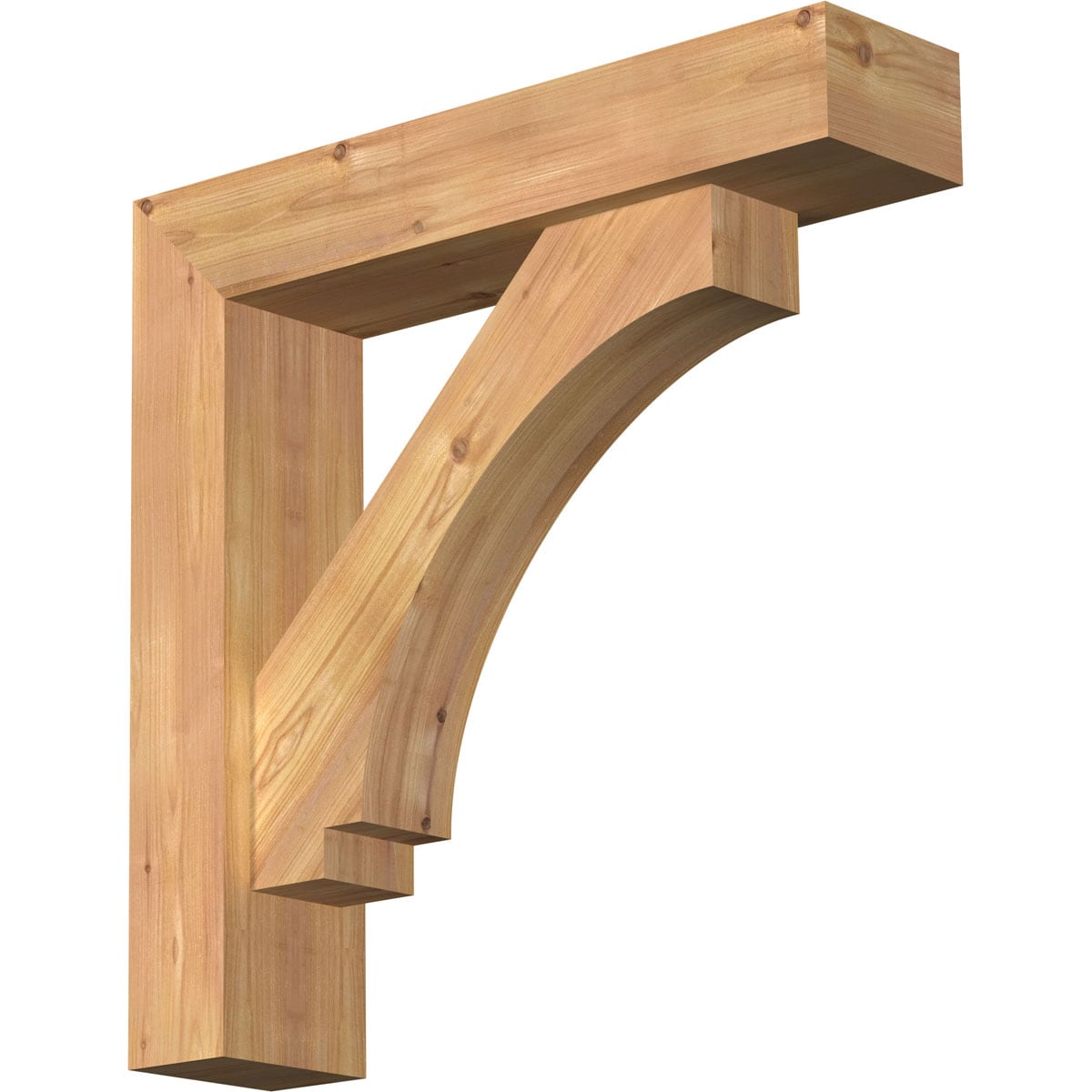 Ekena Millwork 1462745 Imperial Block Smooth Bracket with Offset Brace Western Red Cedar Wood Standard Bracket