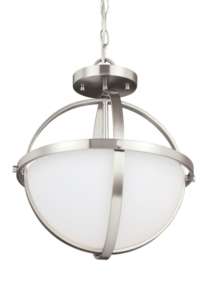 Generation Lighting 7724602EN3-962 Alturas 2 -Light Brushed Nickel Modern/contemporary Round Small Semi-flush mount light