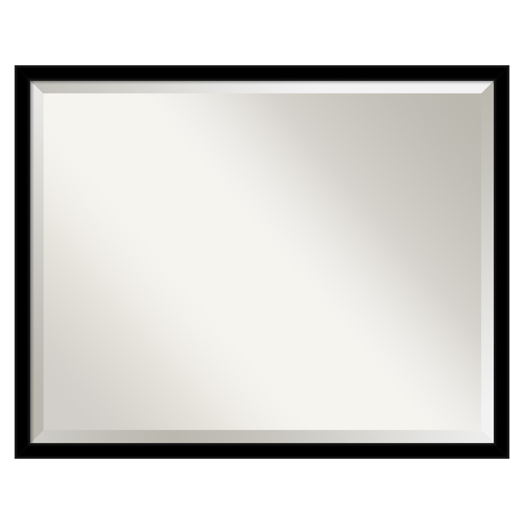 Jet Black Rectangular Wall Mirror with Polystyrene Frame