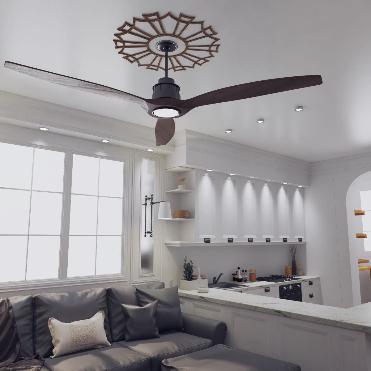 Ekena Millwork CMWP38X38X0375AUWA Ceiling-Medallions - View #13