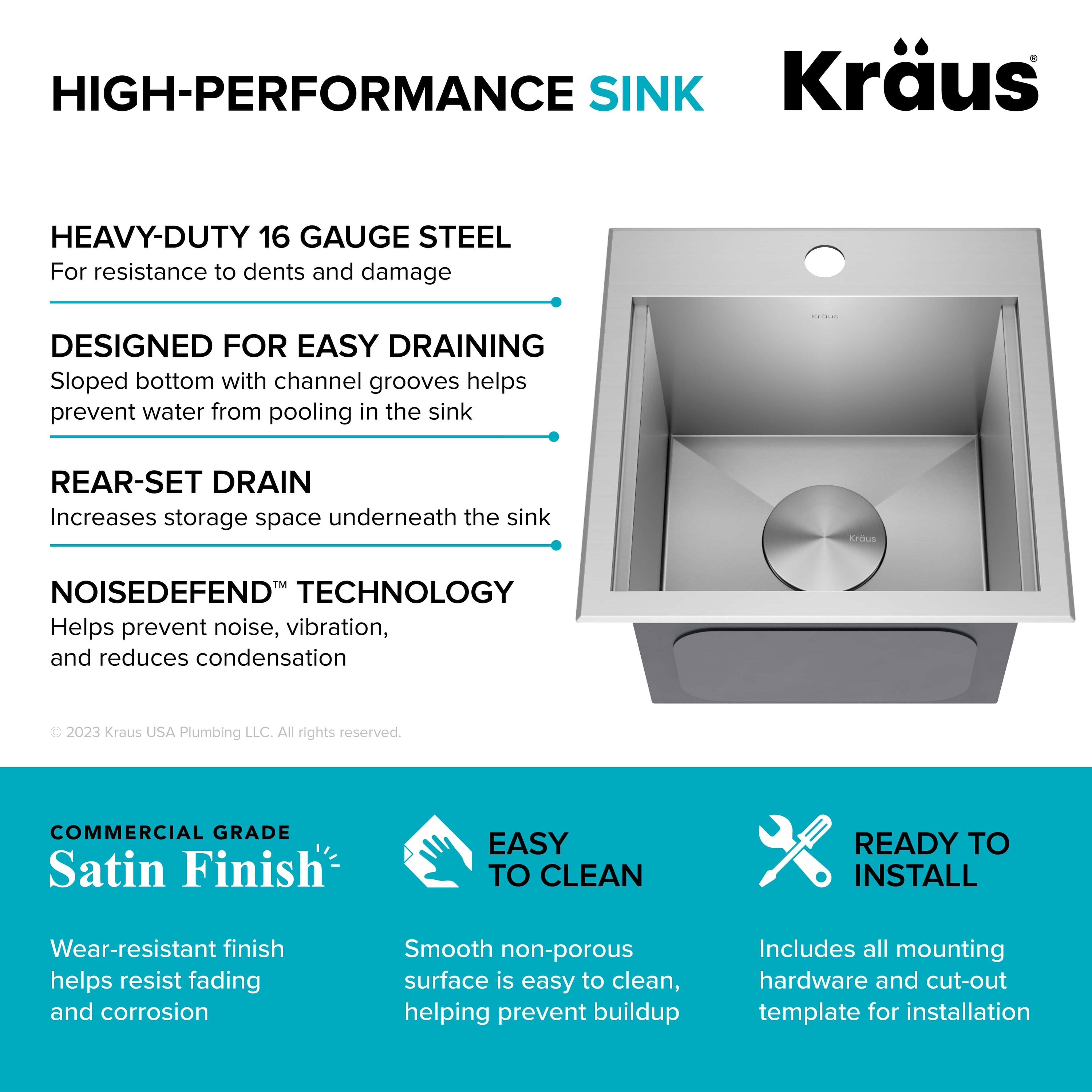 Kraus KWT321-15 Bar-Prep-Sinks - View #13