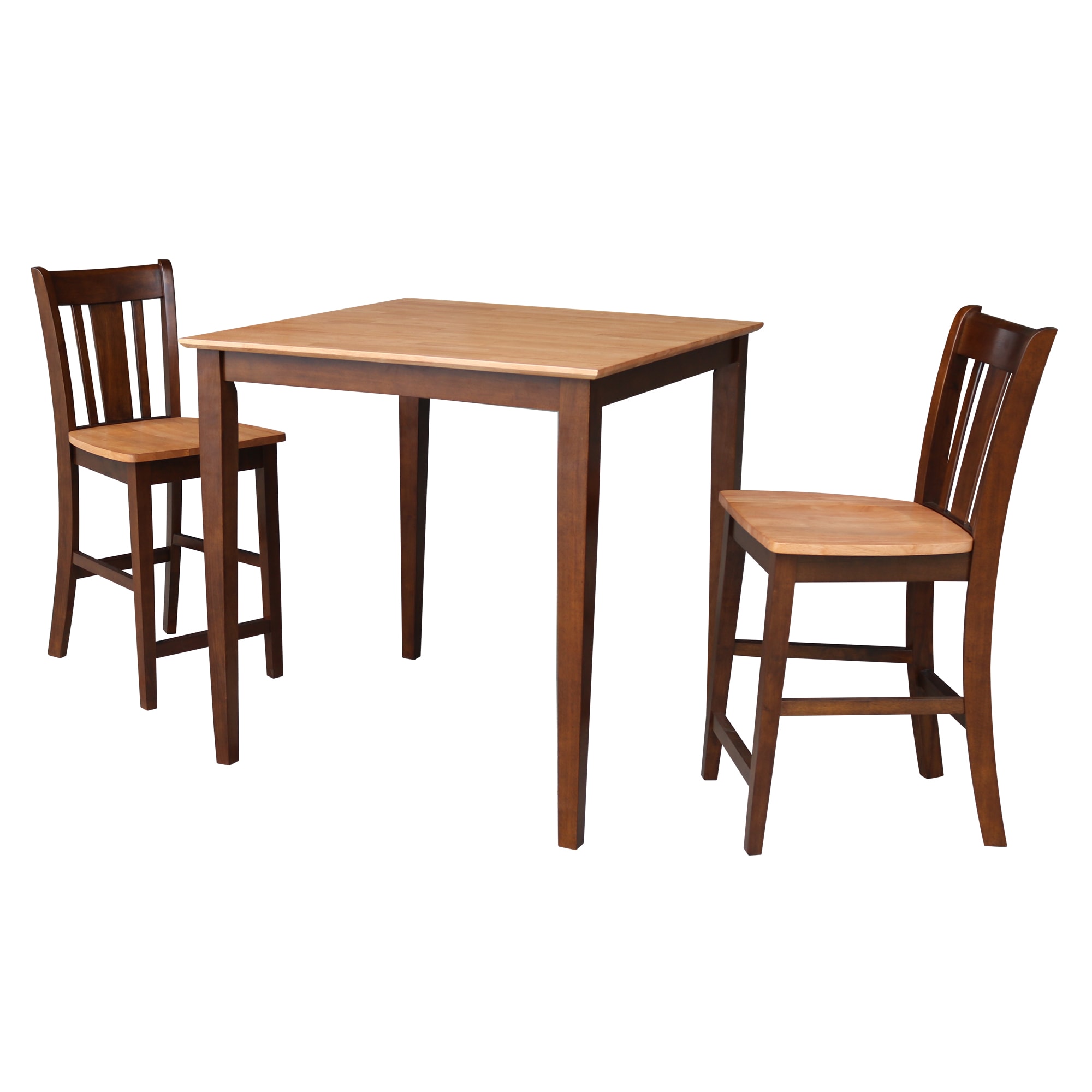 International Concepts K58-3636-S102-2 Cinnamon/Espresso Casual Dining Room Set with Square Table ( Seats 2 )