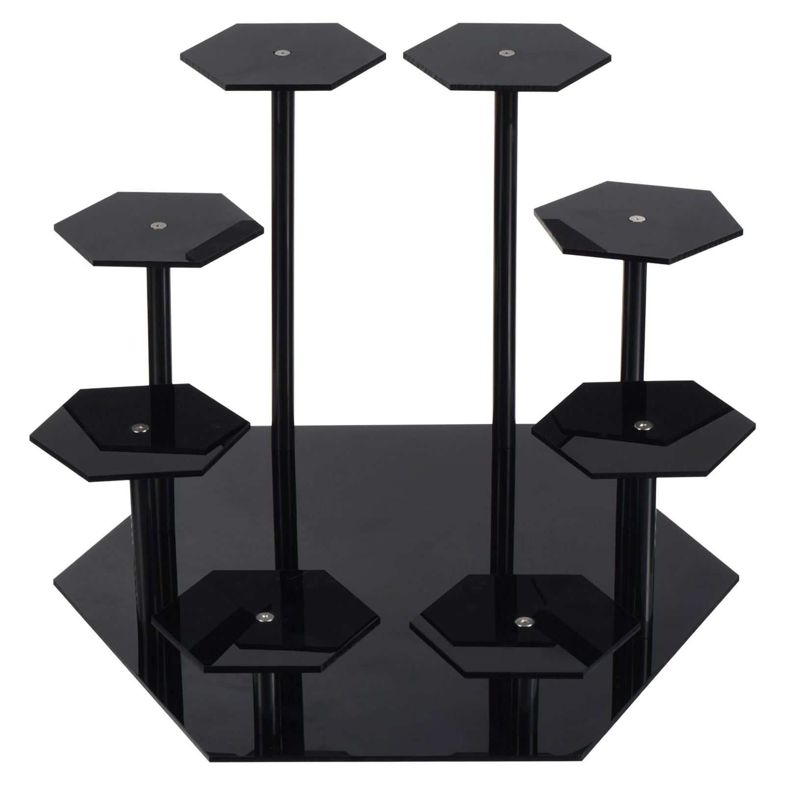 Unique Bargains Acrylic Display Stand For Figures 8-Tier Acrylic Display Risers For Display Risers for Cupcake Dessert Perfume Organizers and Storage Organization For Collections Black