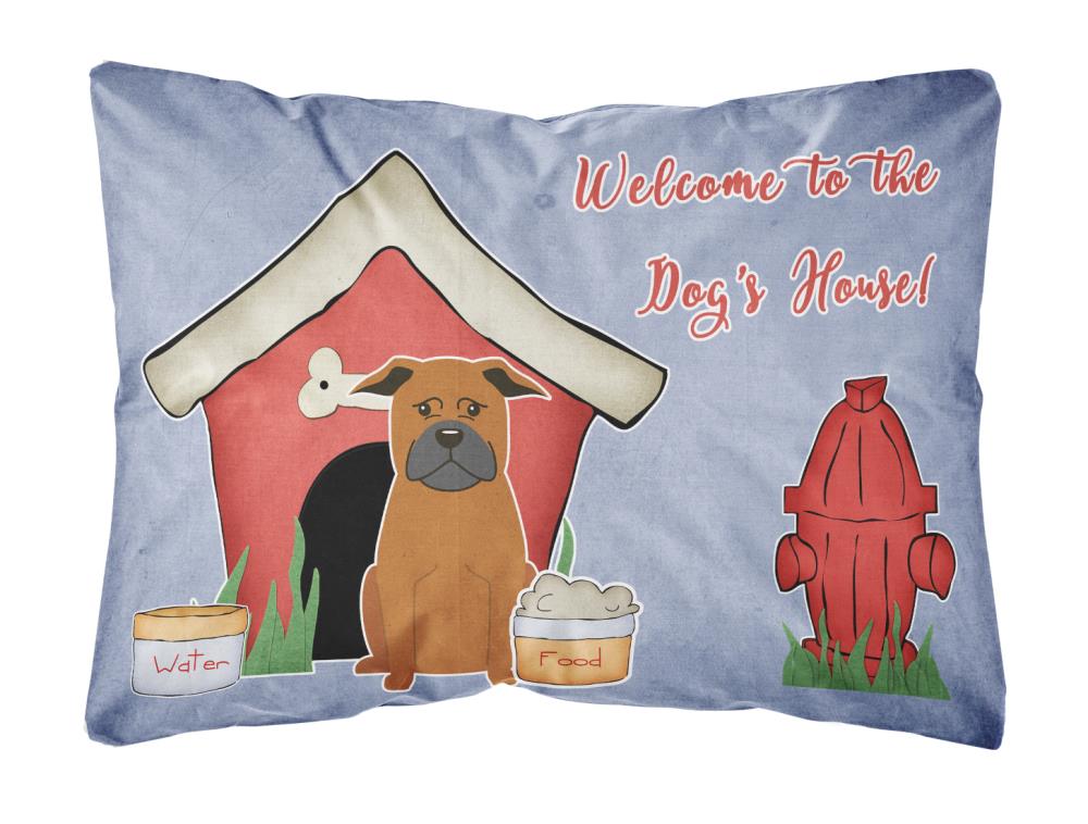 Caroline's Treasures BB2865PW1216 Dog House Collection Graphic Print Multicolor Rectangular Dogs Throw Pillow