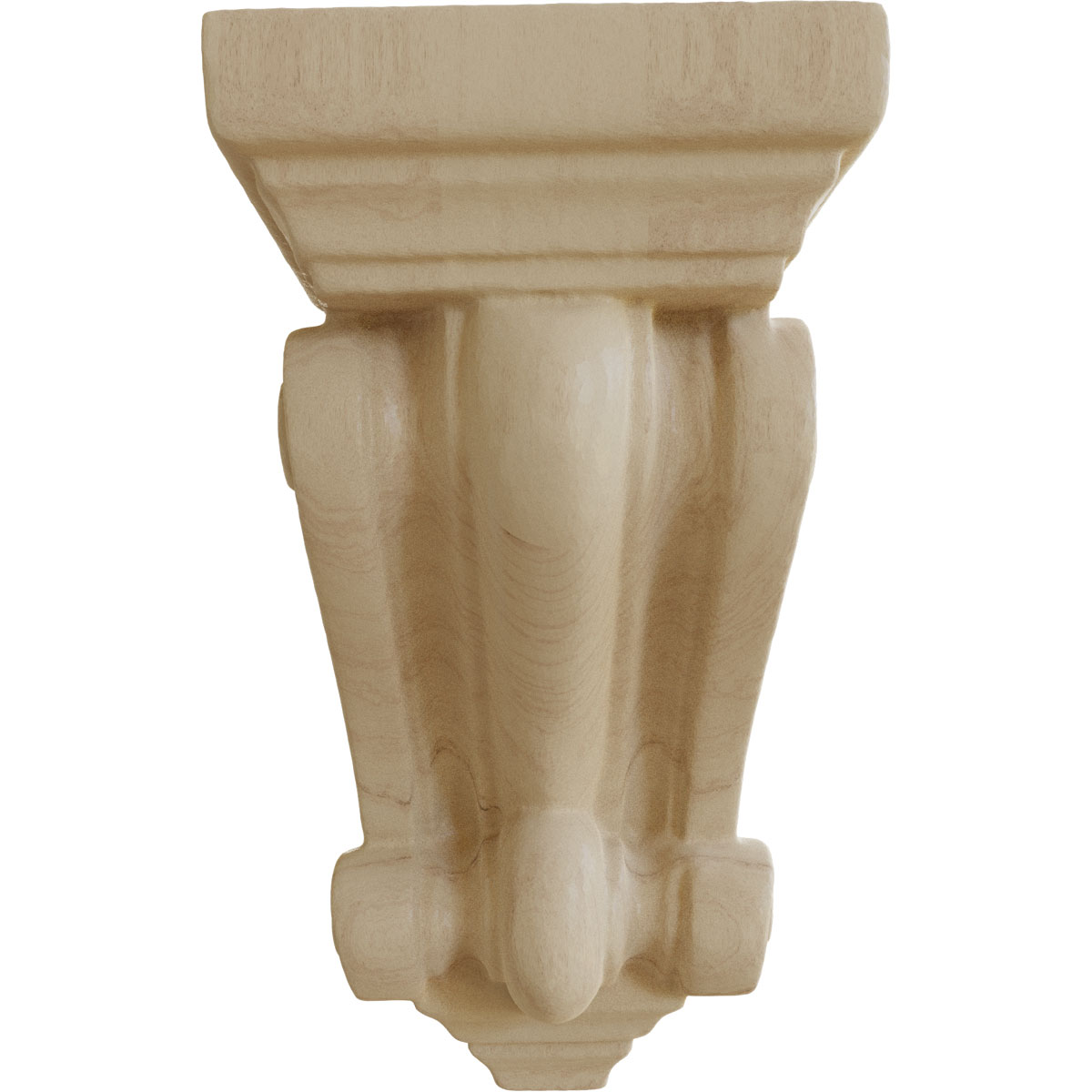 Devon Traditional Rubberwood Hand-Carved Corbel, 9.5" Height