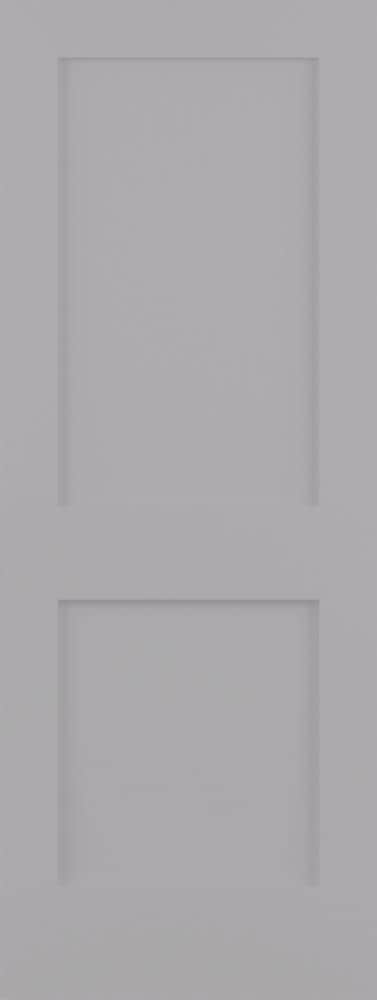 RELIABILT LO1369082 Shaker 36-in x 80-in Driftwood 2-panel square Smooth Solid core Prefinished Pine Wood Slab Door